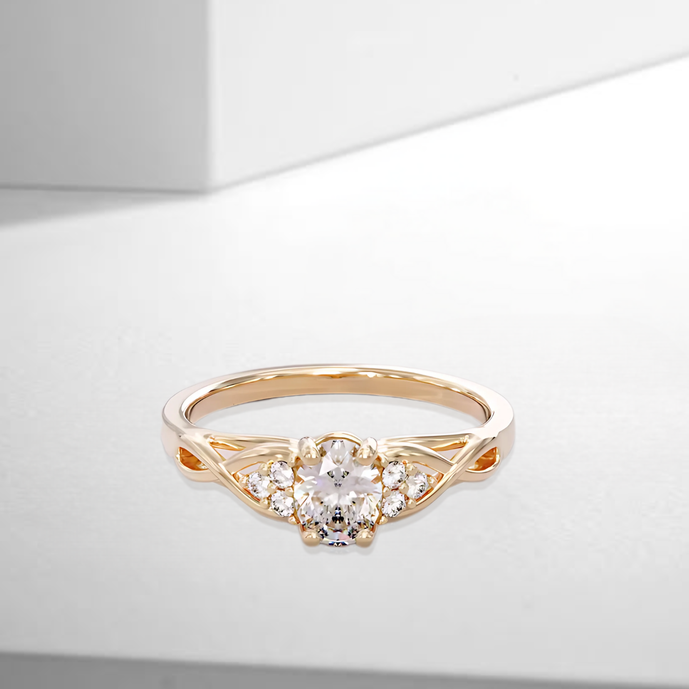 14K Gold 0.30 Carat Braided Band Lab Grown Diamond Engagement Ring