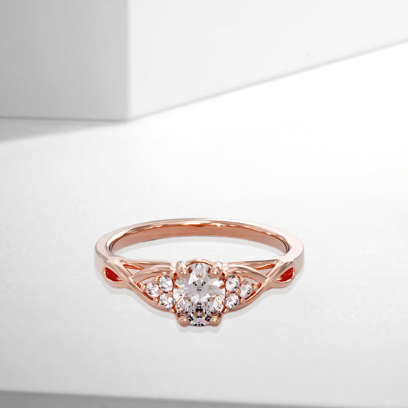 14K Gold 0.30 Carat Braided Band Lab Grown Diamond Engagement Ring
