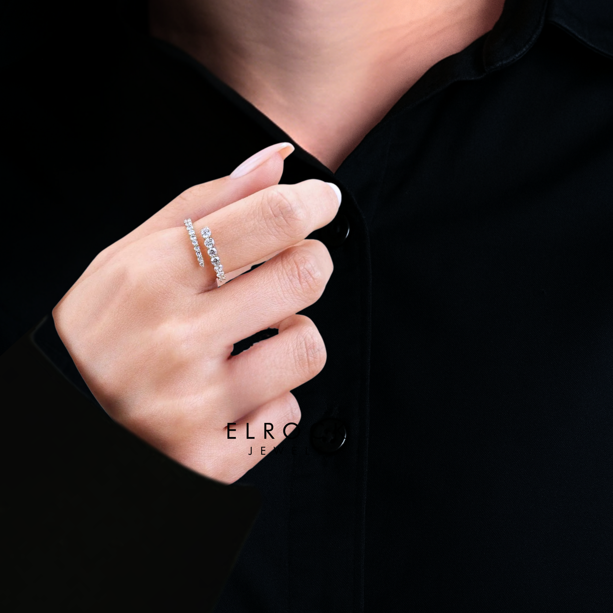 14K Gold Lab Grown Round Diamond Spiral Wrap Ring
