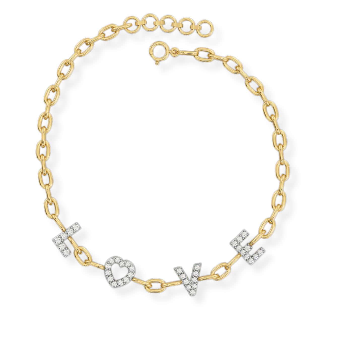 Diamond Bracelet, LOVE Bracelet, Cursive Letters, Dainty Gold Chain
