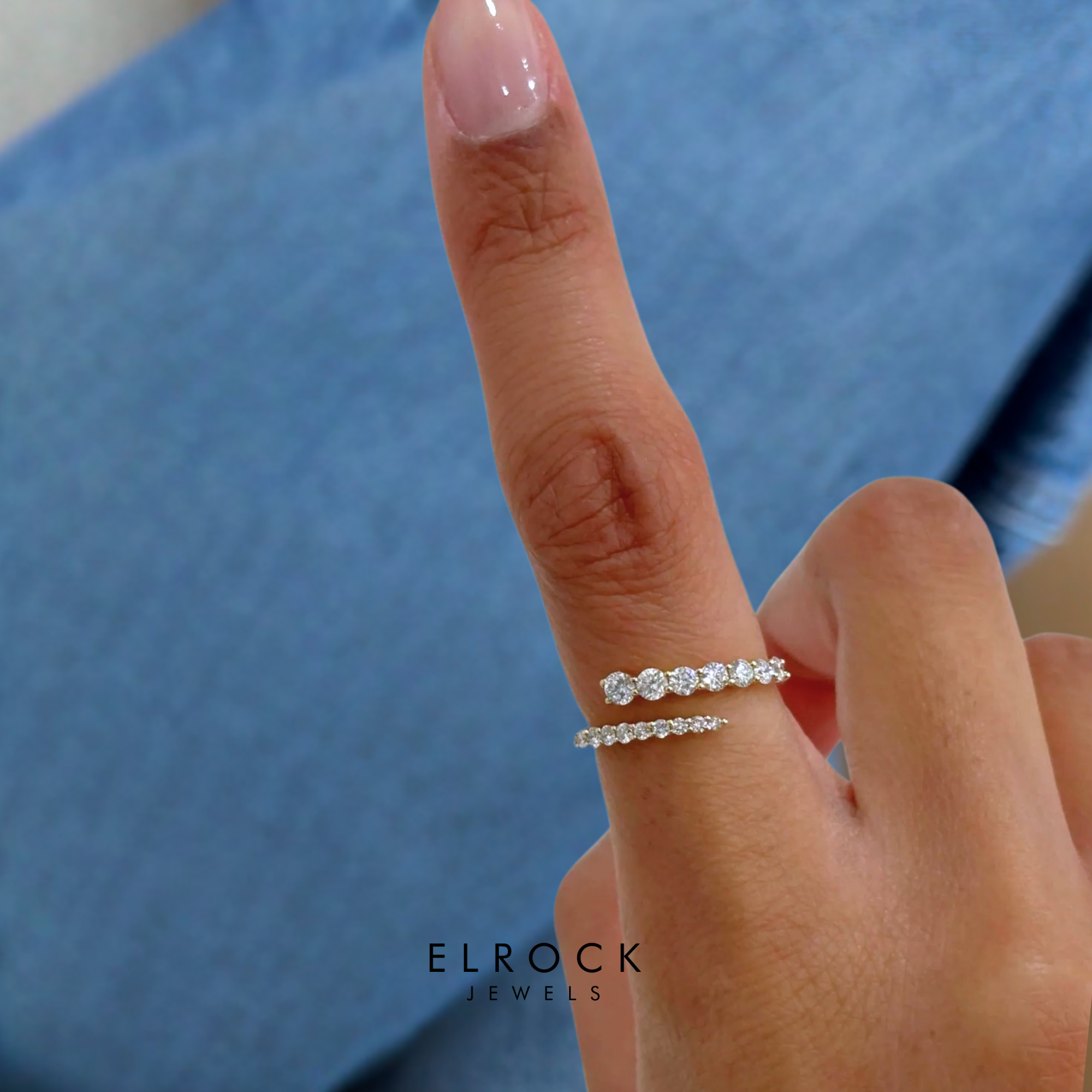 14K Gold Lab Grown Round Diamond Spiral Wrap Ring