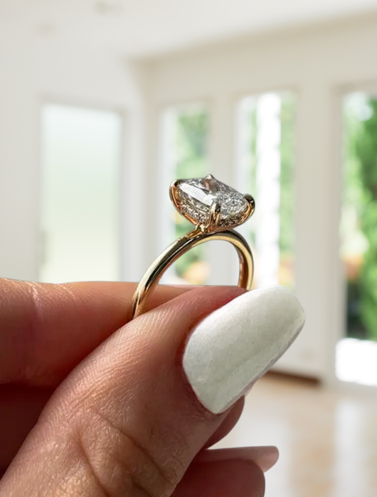 14K Gold Unique 1.50 CT Elongated Cushion Cut Engagement Ring