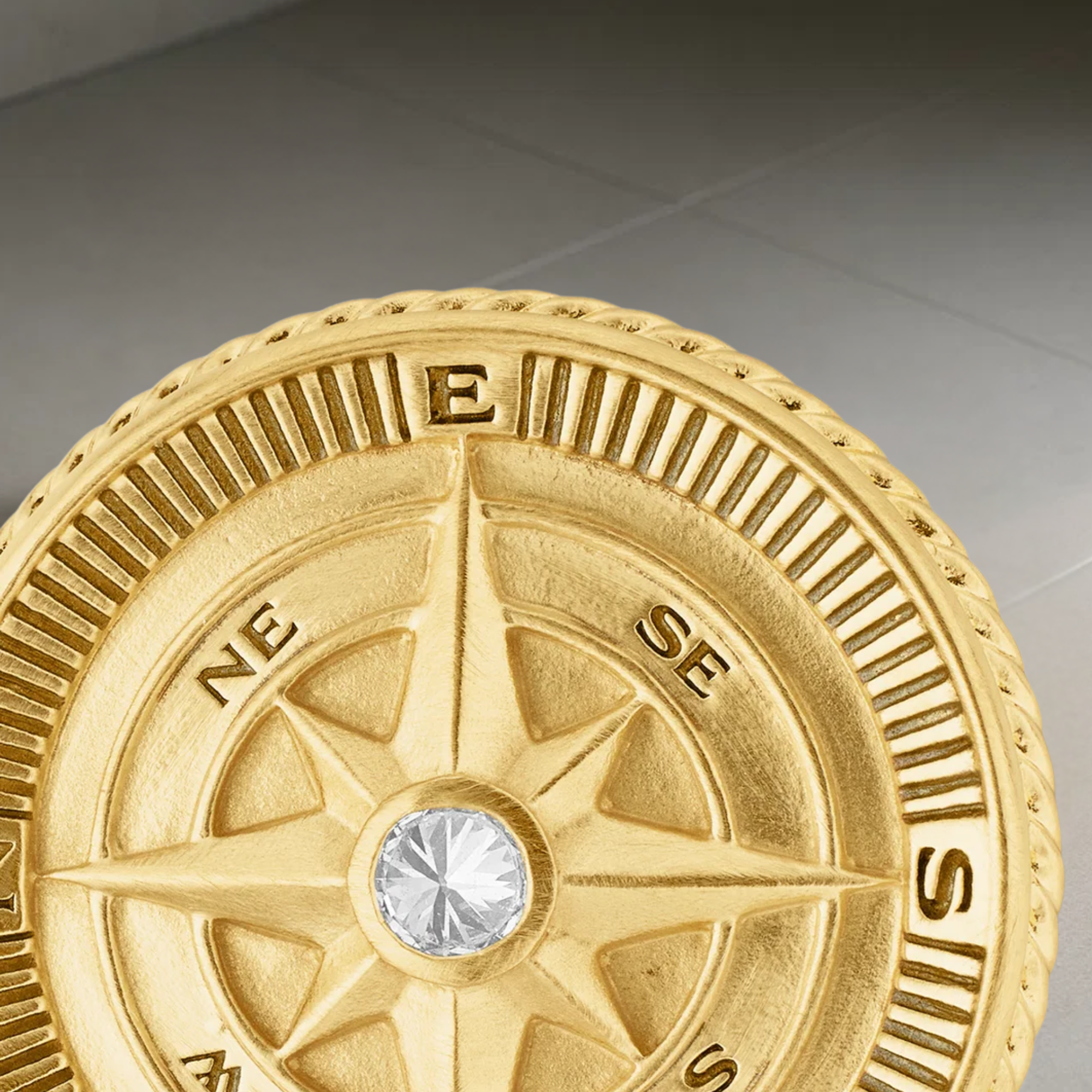 Diamond Compass Medallion Pendant