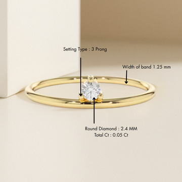 14k Gold Single Solitaire Diamond Ring / Stacking Solitaire Diamond Ring / Diamond Promise Ring