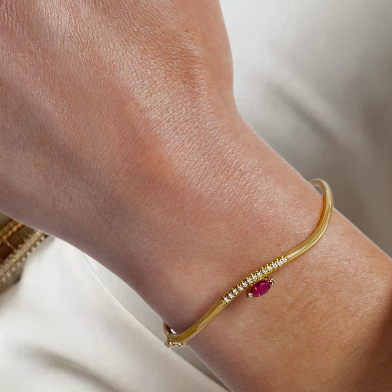 Gold Round Birthstone Bracelets
