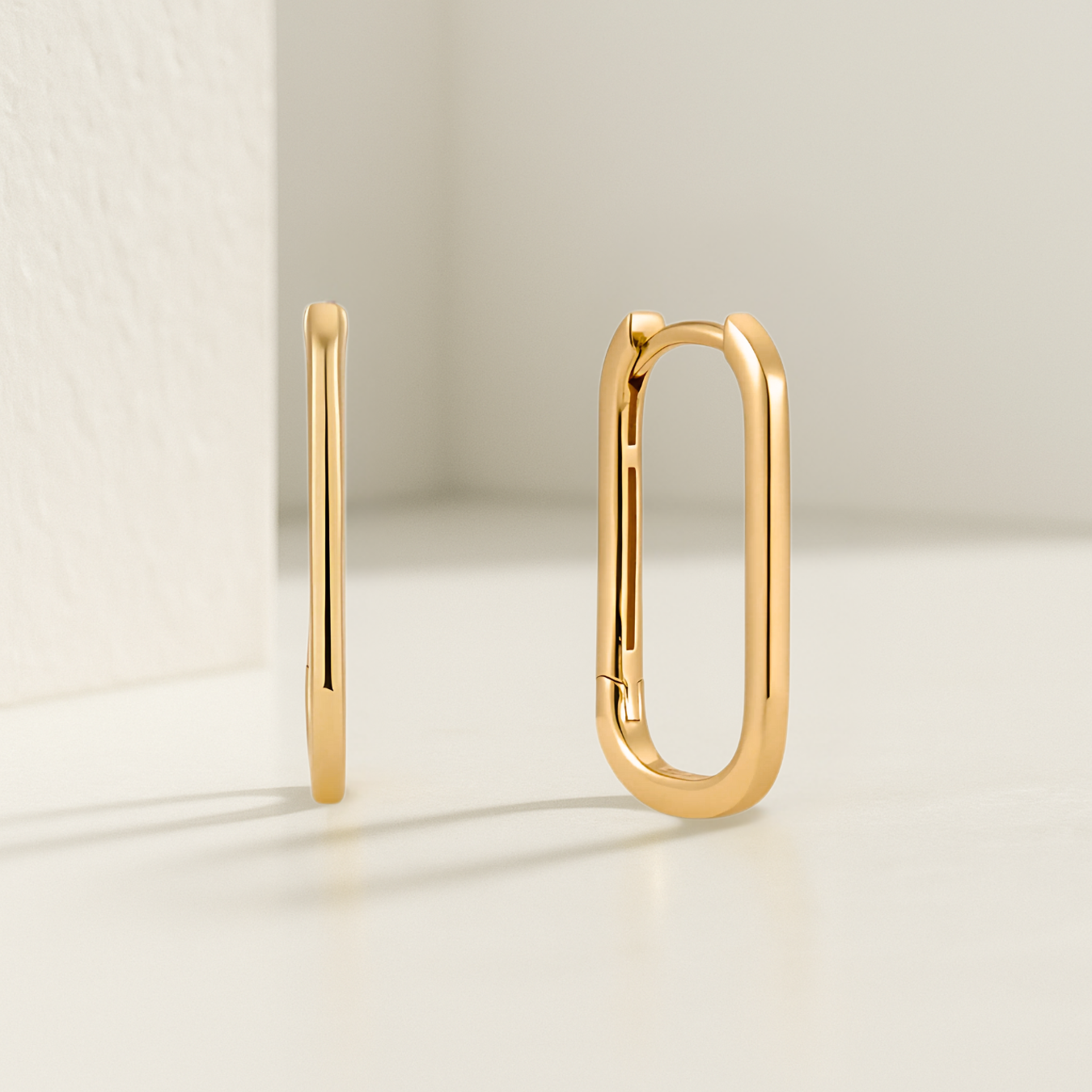 14K Gold Minimalist Hoop Huggies