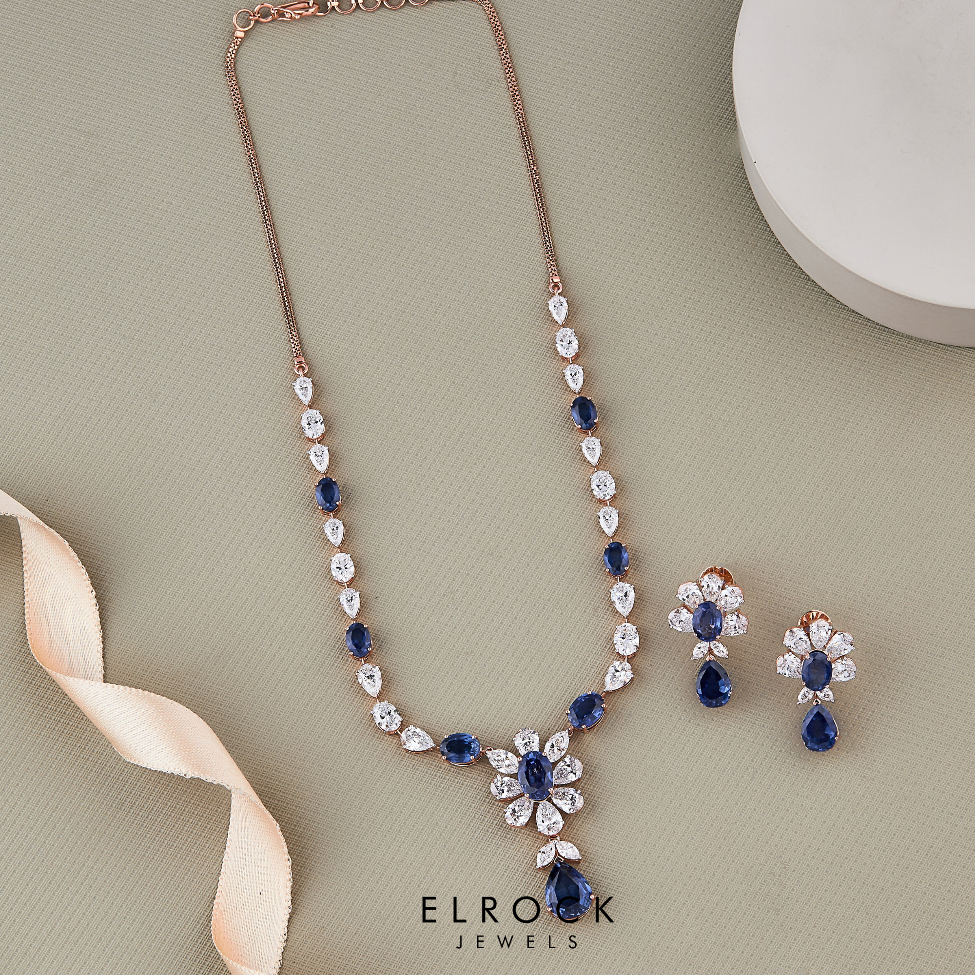The Sapphire Floral Tennis Necklace