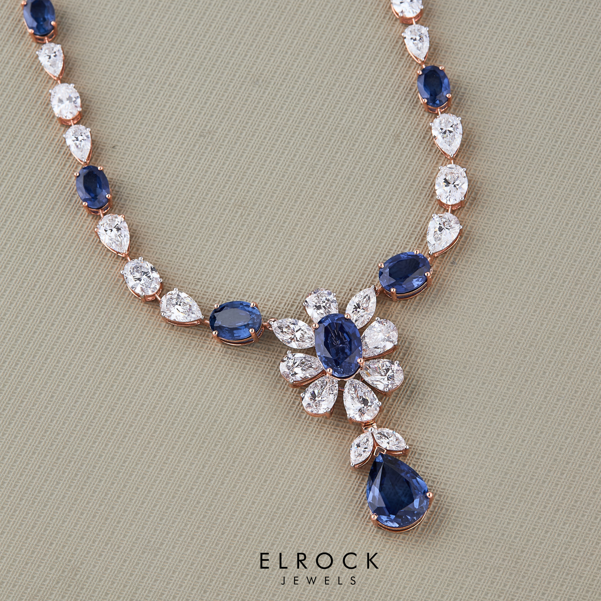 The Sapphire Floral Tennis Necklace