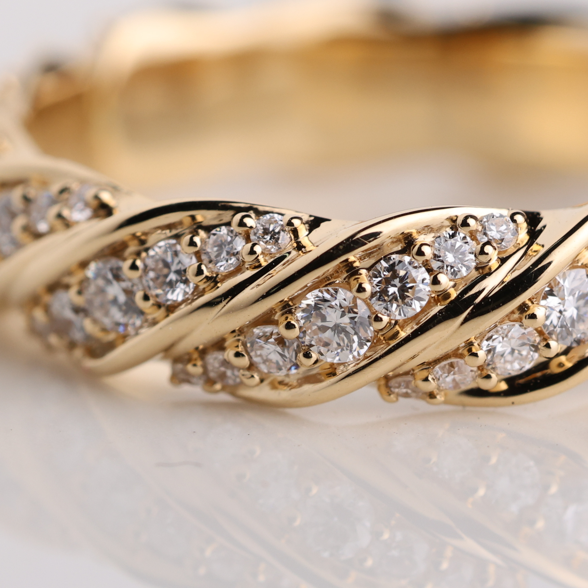 14K Solid Gold Diamond Twisted Eternity Ring
