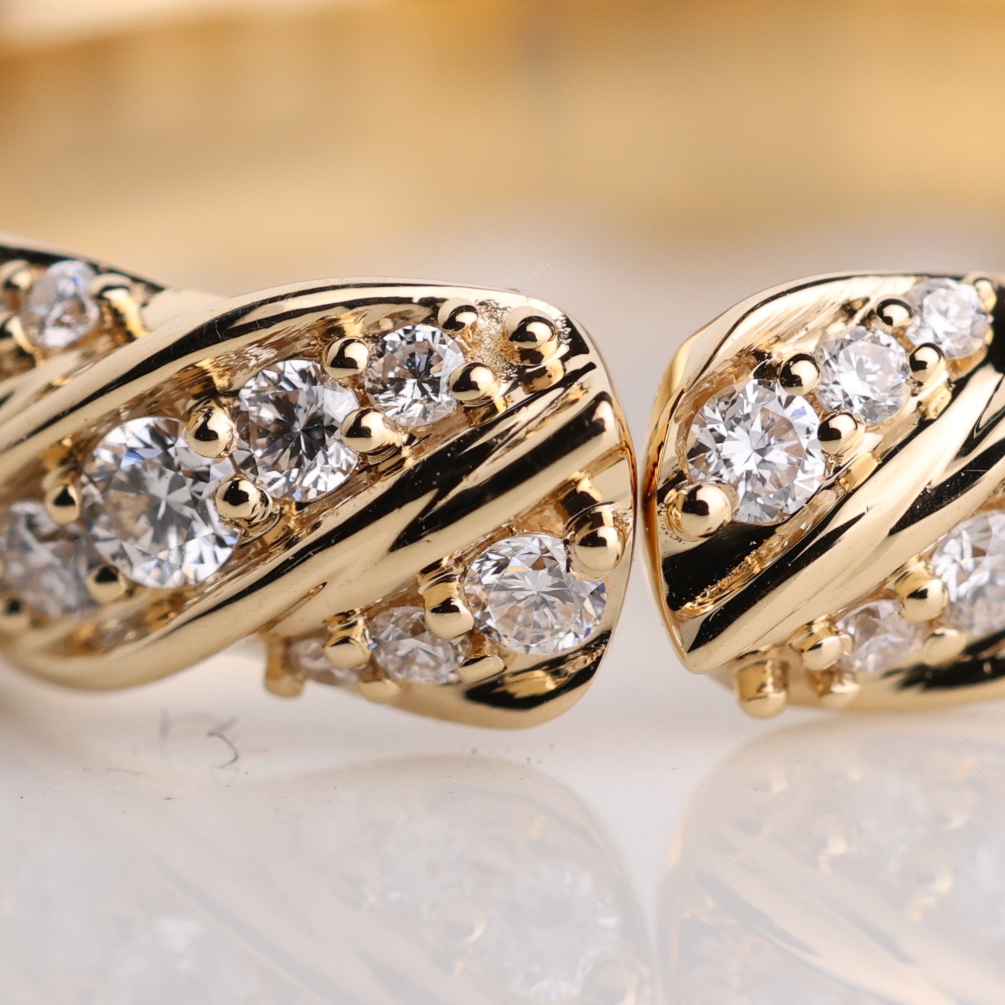 14K Solid Gold Diamond Twisted Eternity Ring