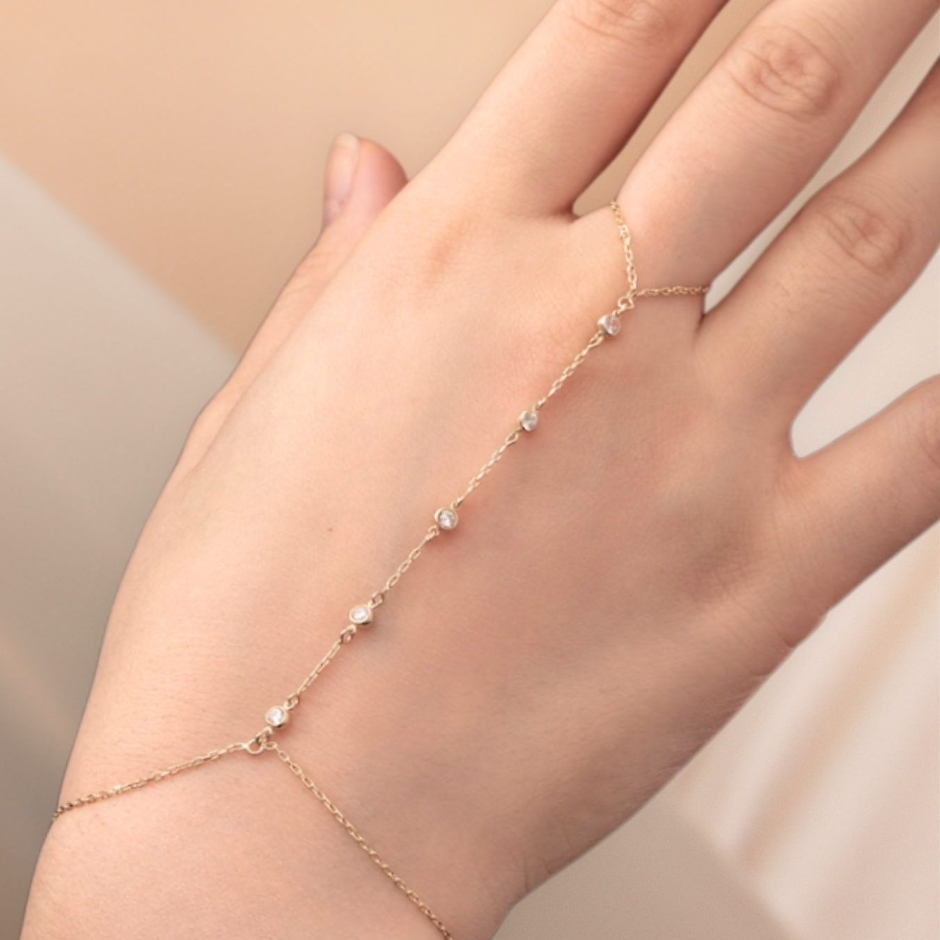 Solid Gold Chain Gold Ring Bracelet