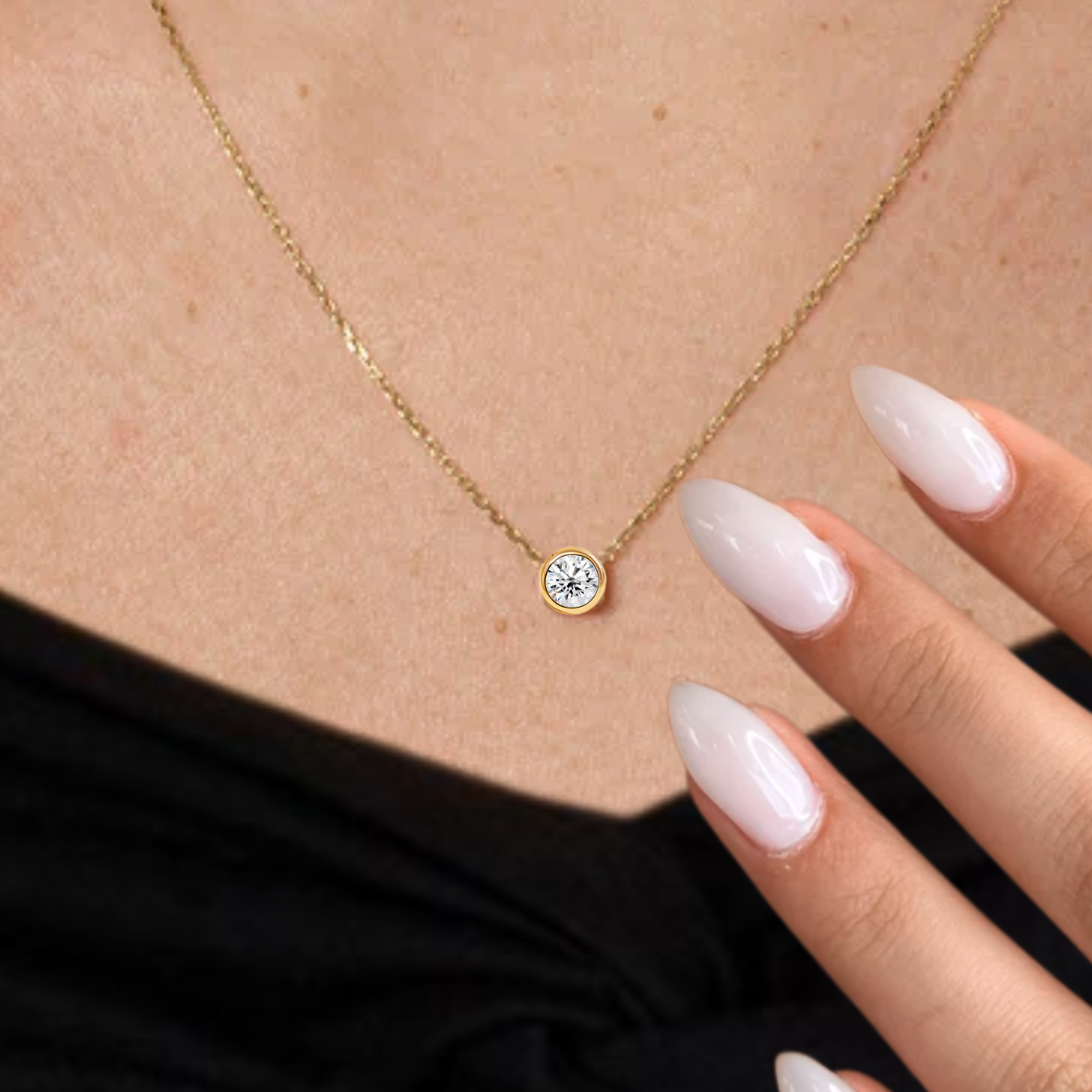 Round Solitaire Pendant Necklace