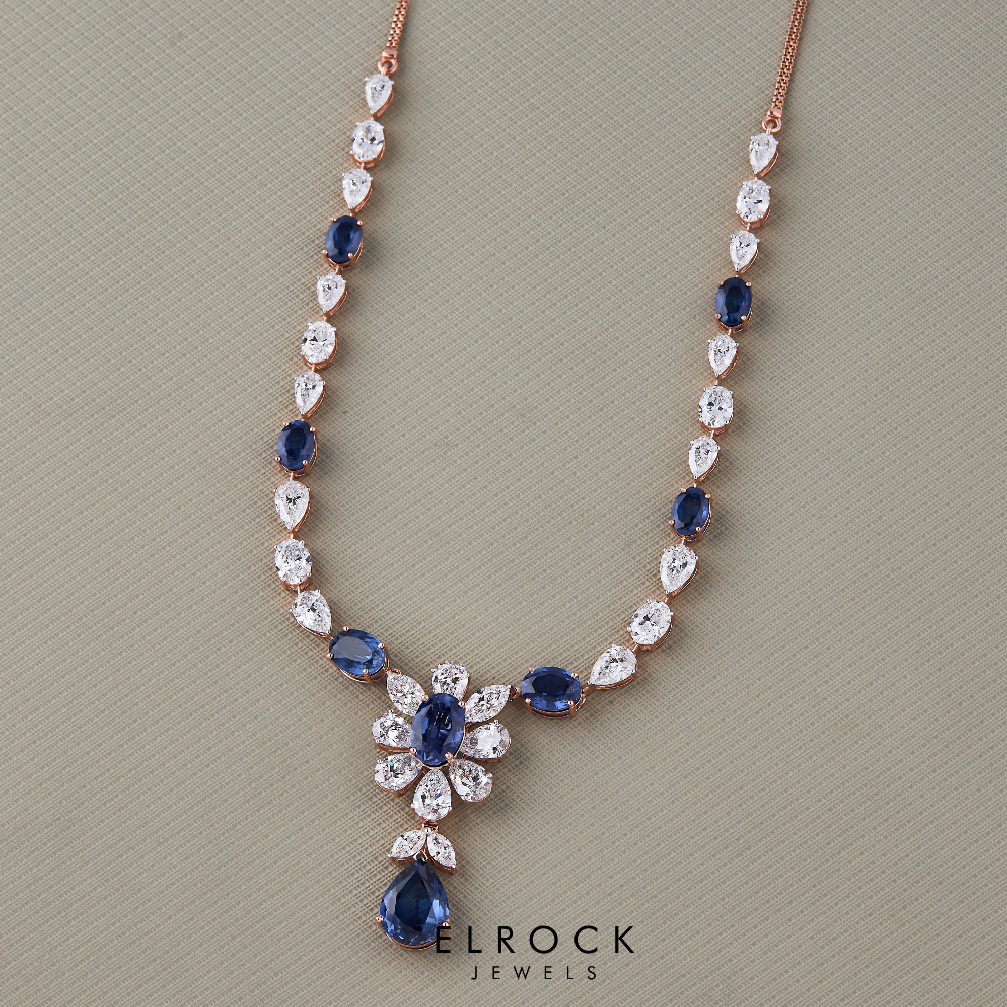 The Sapphire Floral Tennis Necklace