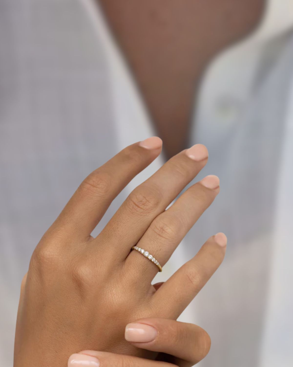 Delicate Graduated Diamond Band | 14K Gold | Ethical Fine Jewelry