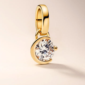 Channel moon magic Necklace / 14k Gold Solitaire Pendant Crescent Moon Diamond Charm