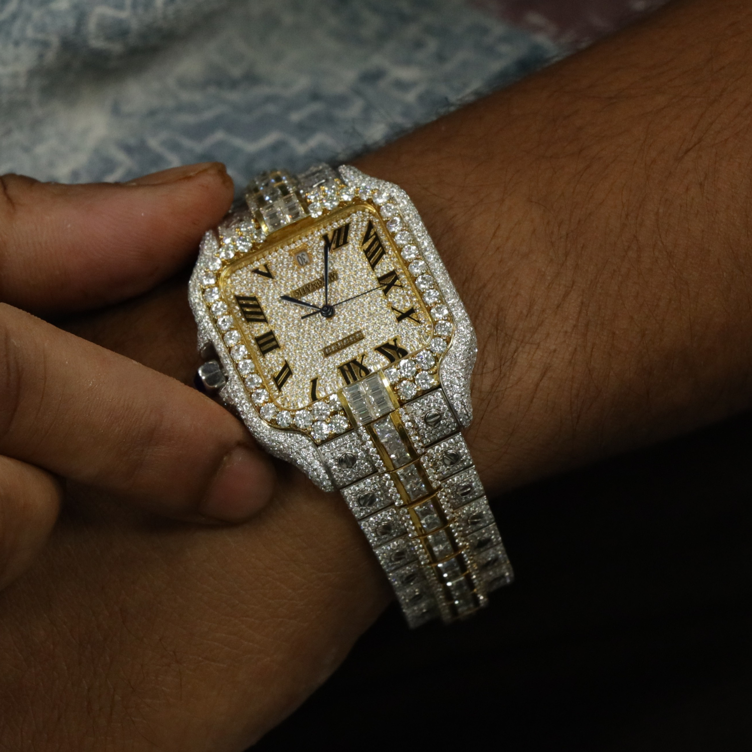 Classic Round, Baguette and Princess Iced Out Moissanite Automatic Watch For Men