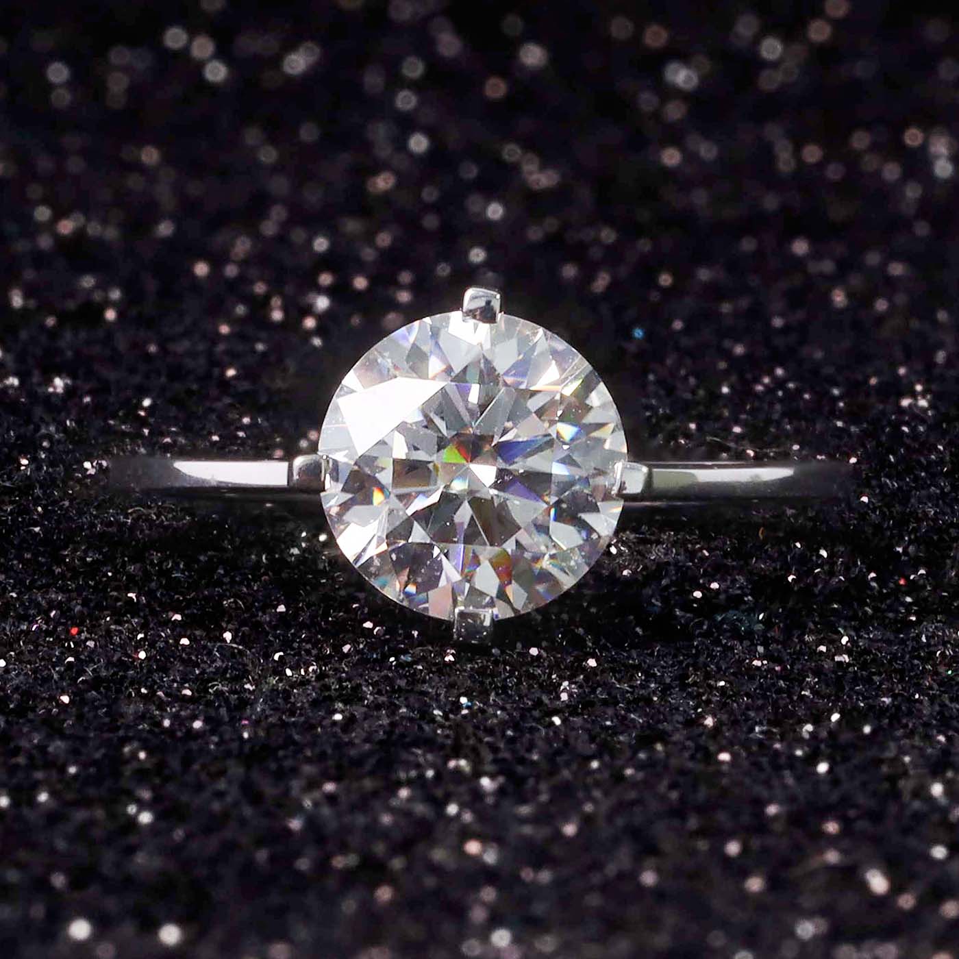 14K Gold Round Diamond Solitaire Ring