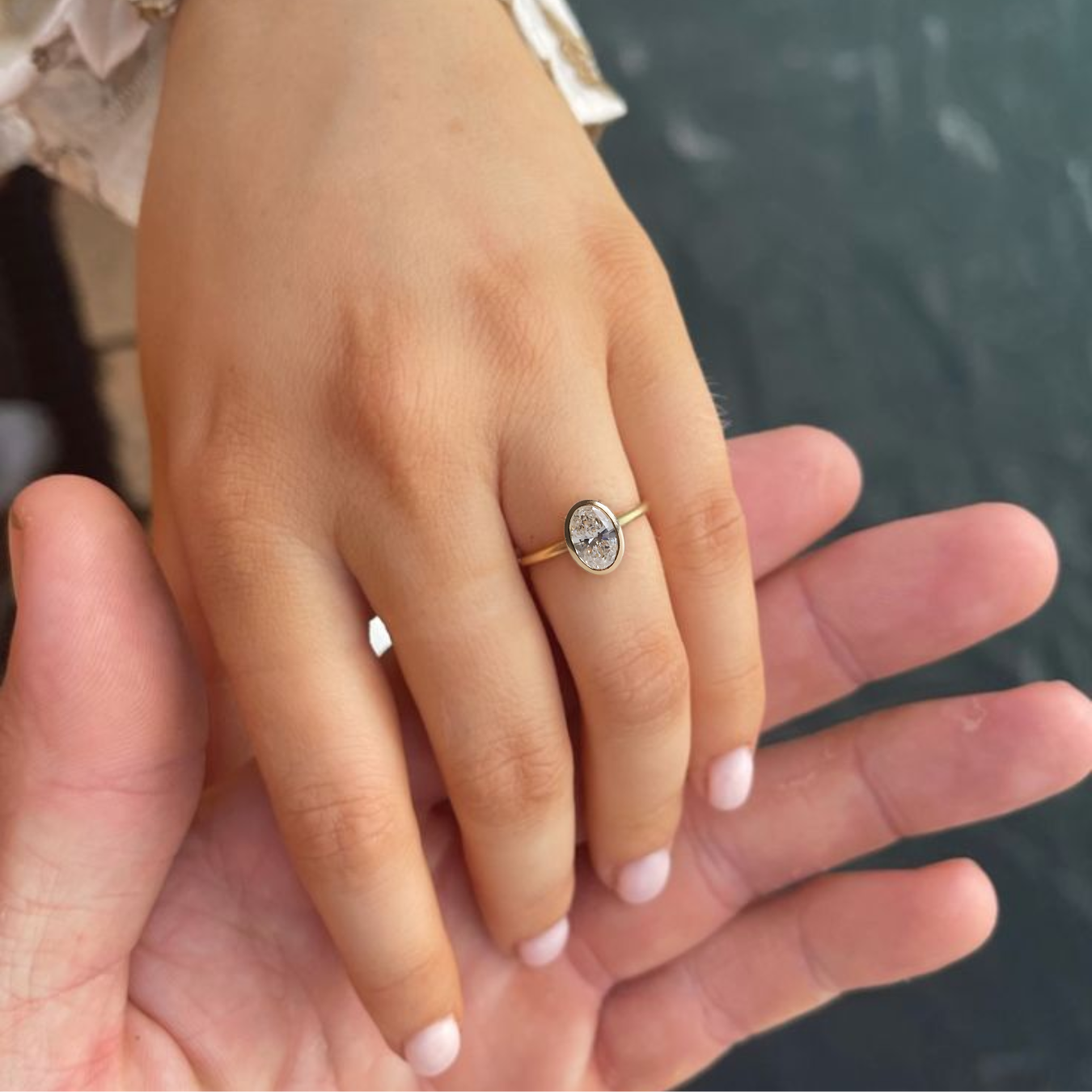 14K Solid Gold 2.00 ctw Oval Lab Grown Diamond Engagement Ring
