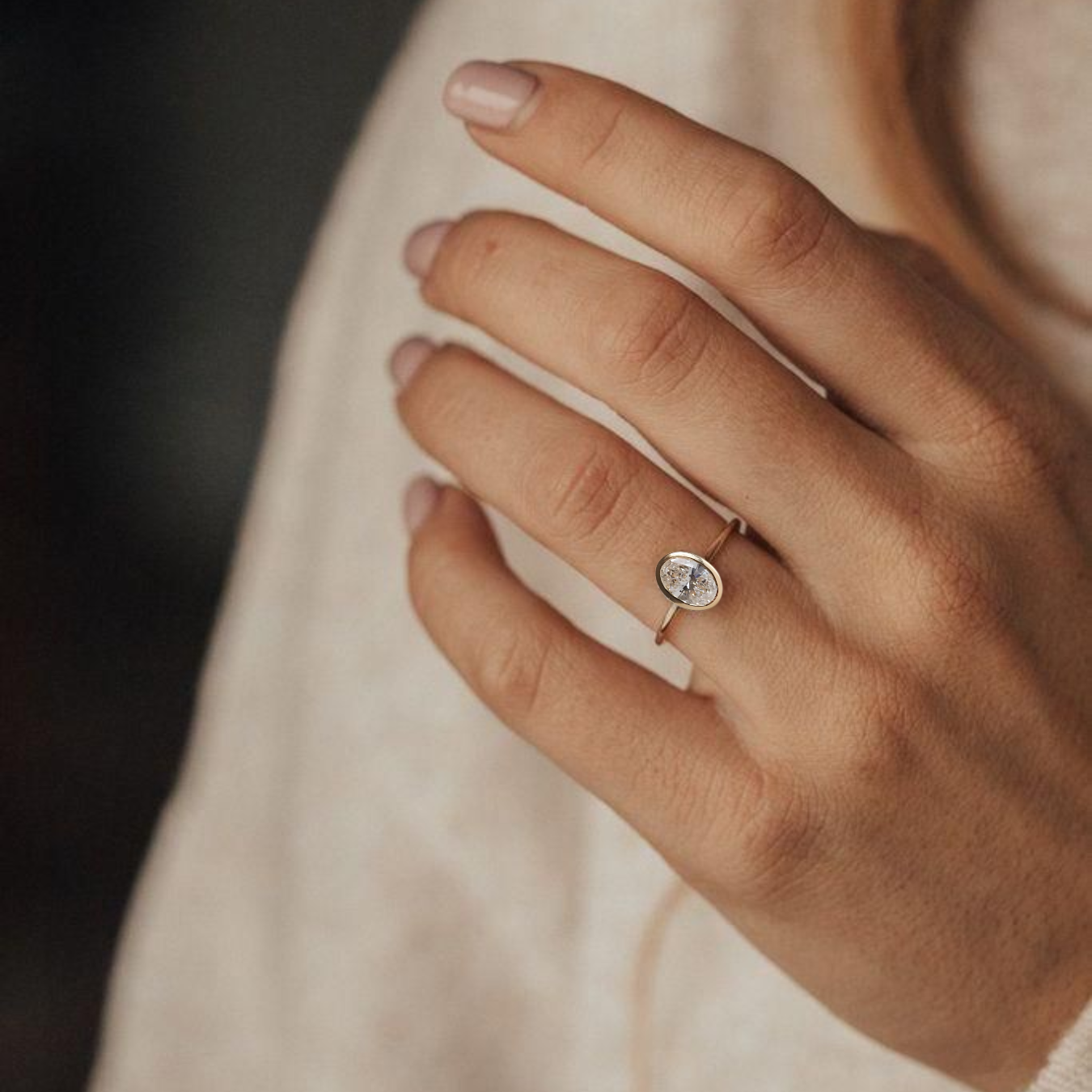 14K Solid Gold 2.00 ctw Oval Lab Grown Diamond Engagement Ring