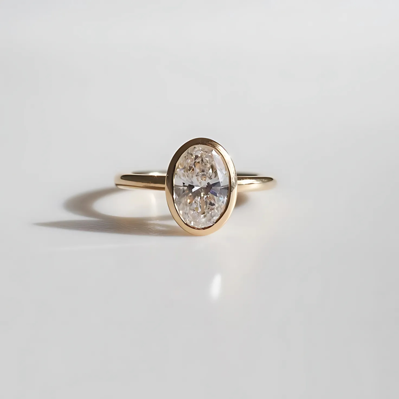 14K Solid Gold 2.00 ctw Oval Lab Grown Diamond Engagement Ring