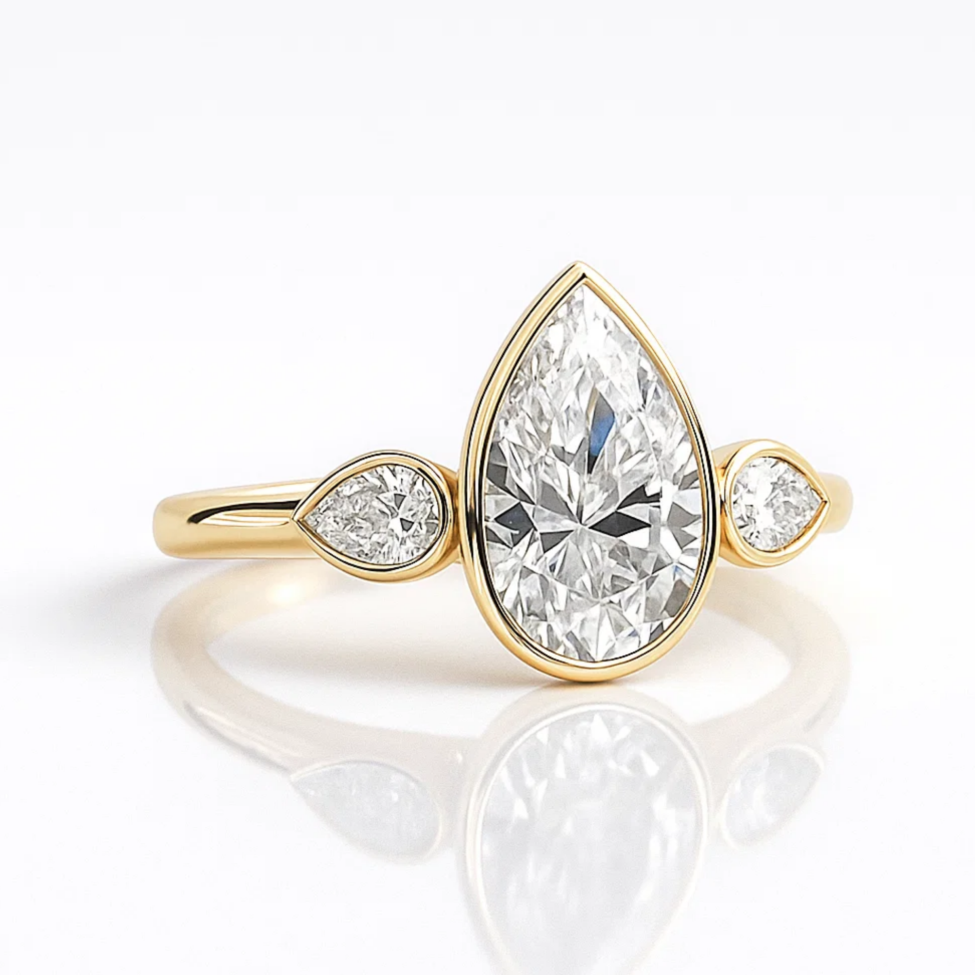 Bezel Set Three Stone Ring