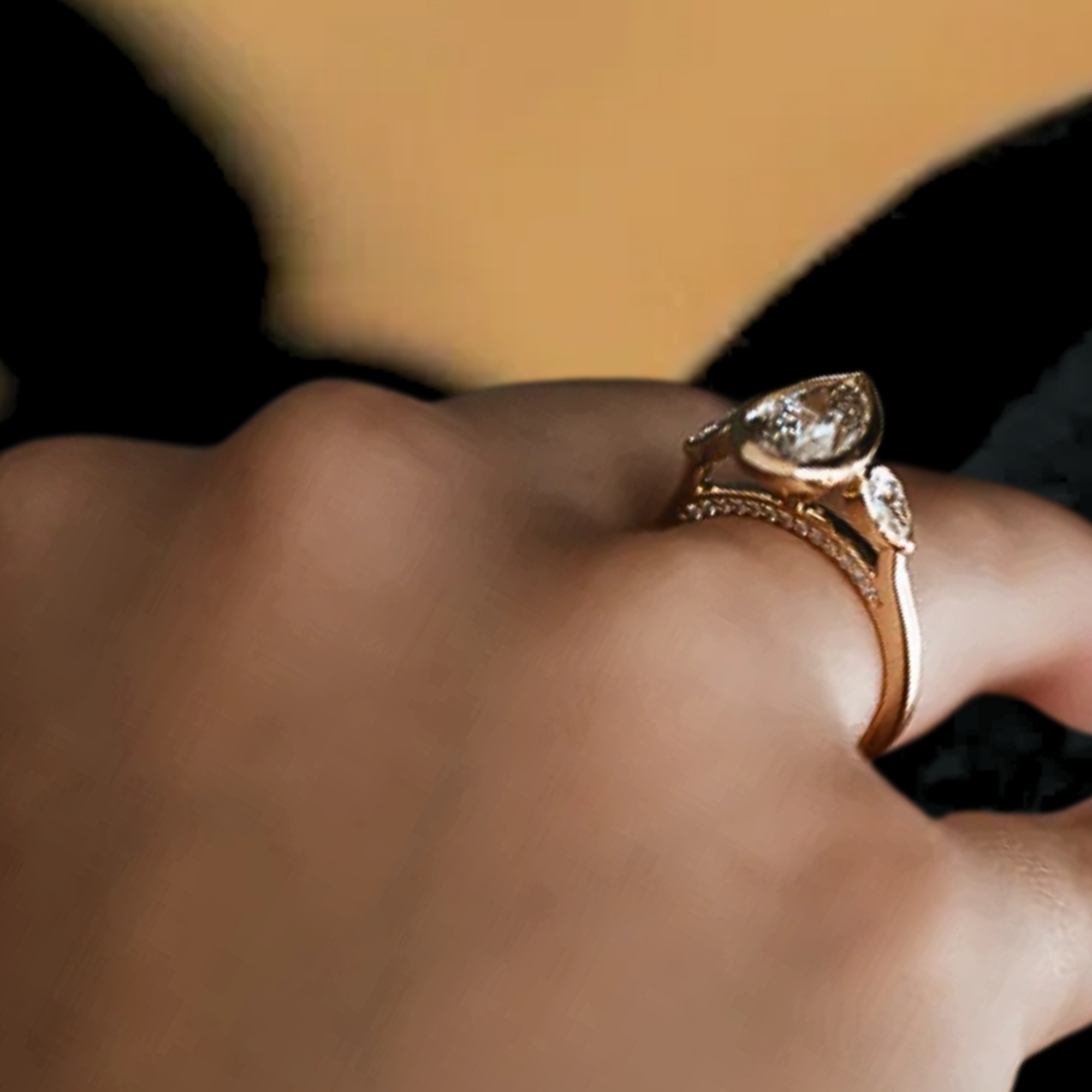 Bezel Set Three Stone Ring