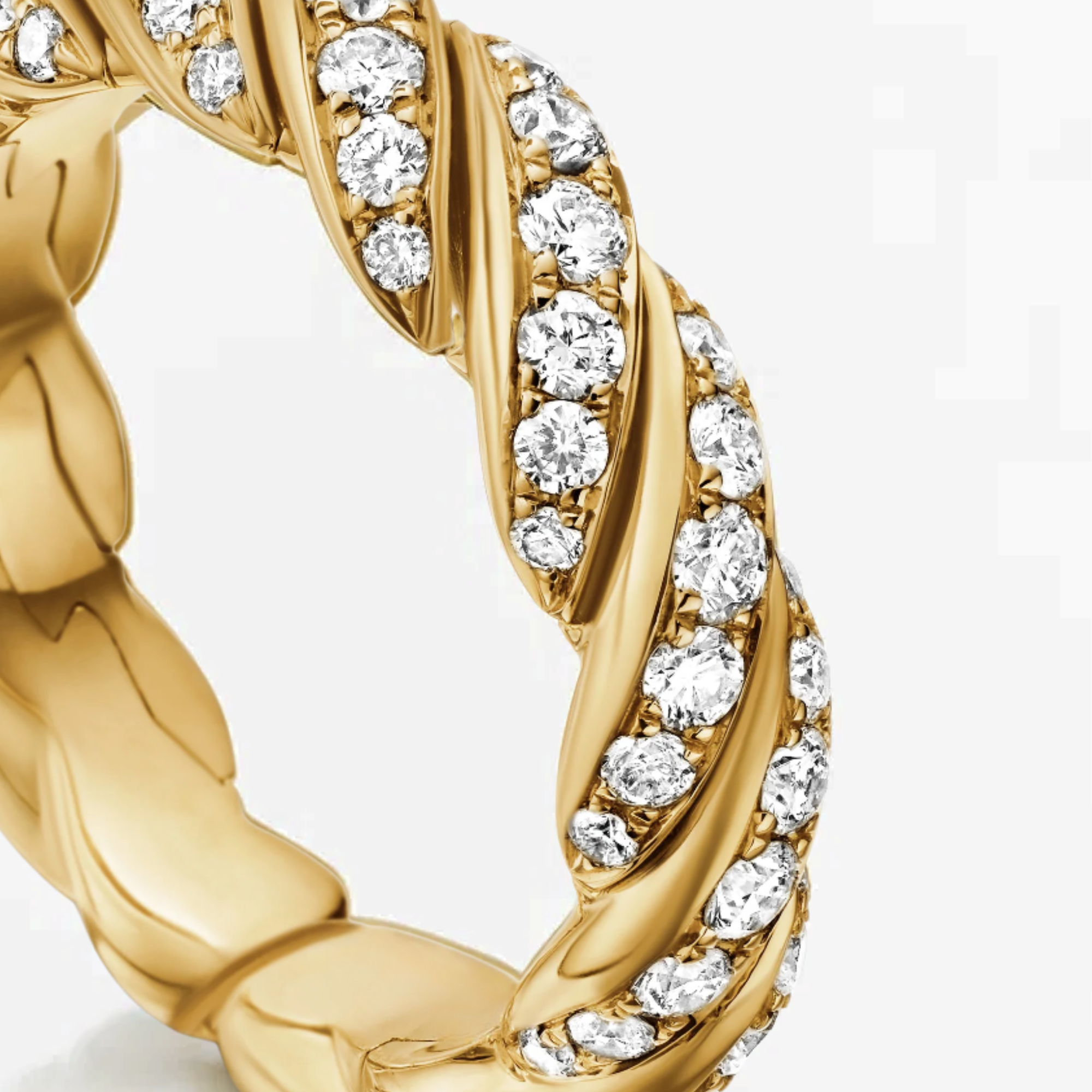 14K Solid Gold Diamond Twisted Eternity Ring