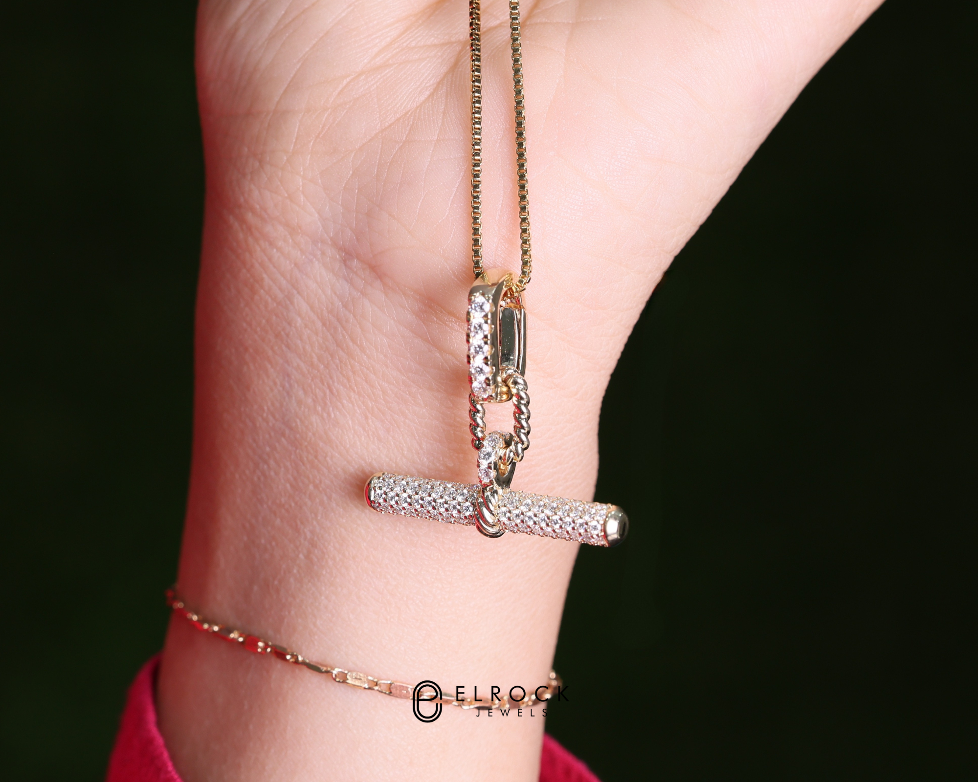 14K Gold Dainty Diamond Pave Pendant