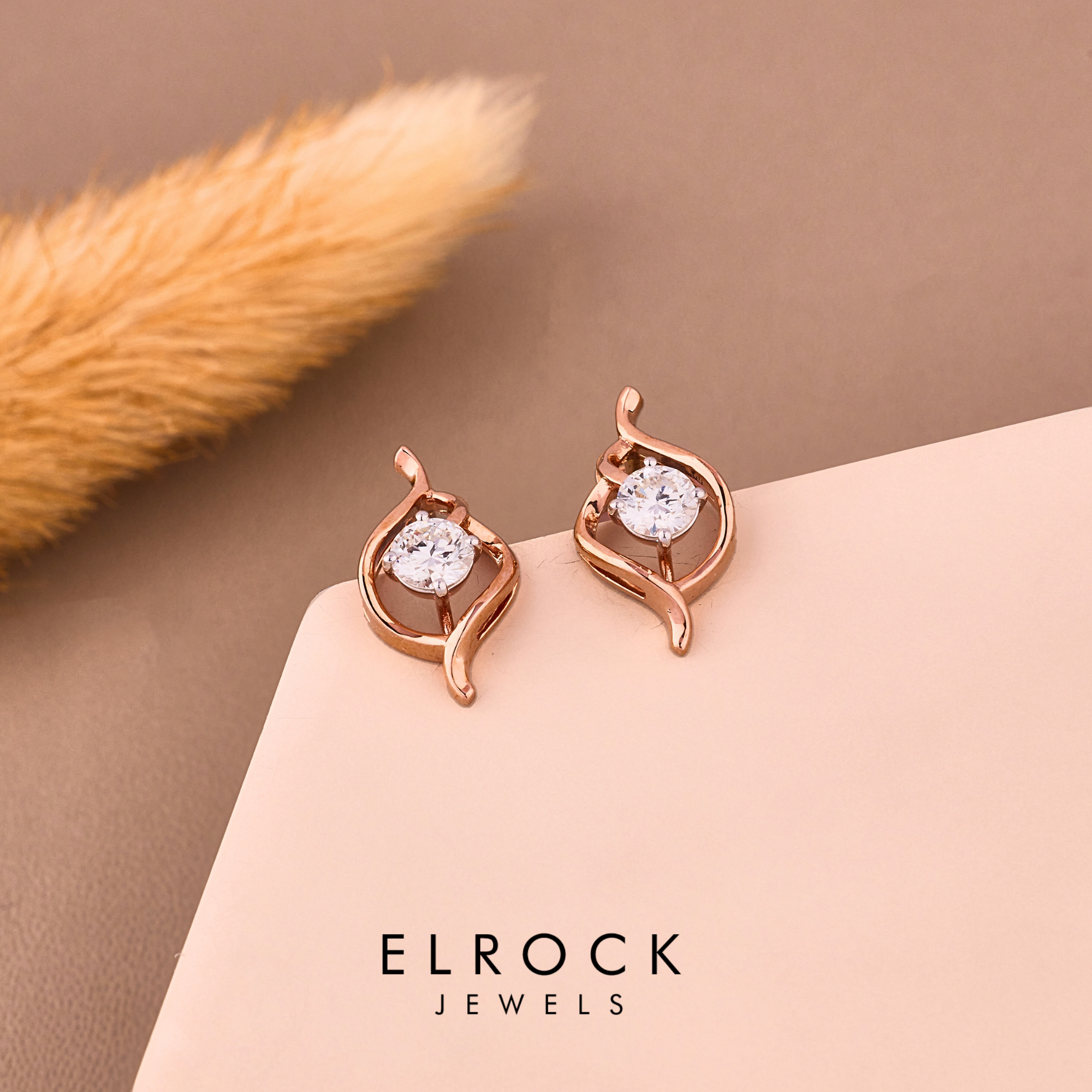 14K Gold Lab Grown Round Brilliant Cut Diamond Earrings