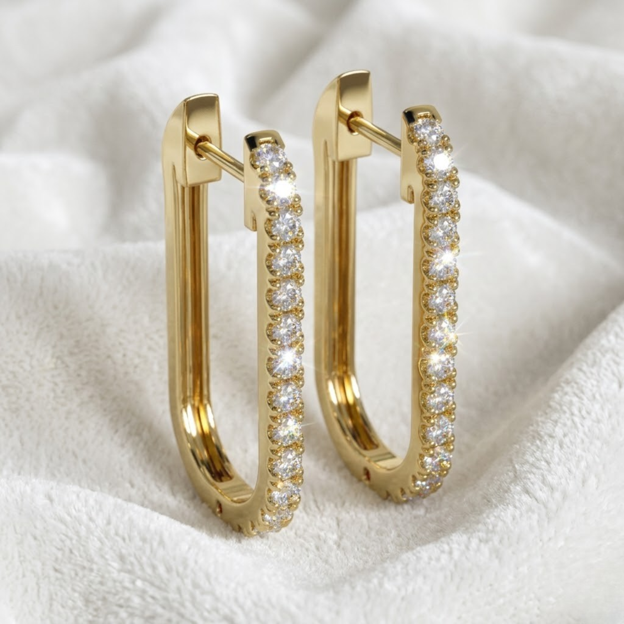 14K Gold Diamond Unique Huggies Solid Gold Hoops Earrings