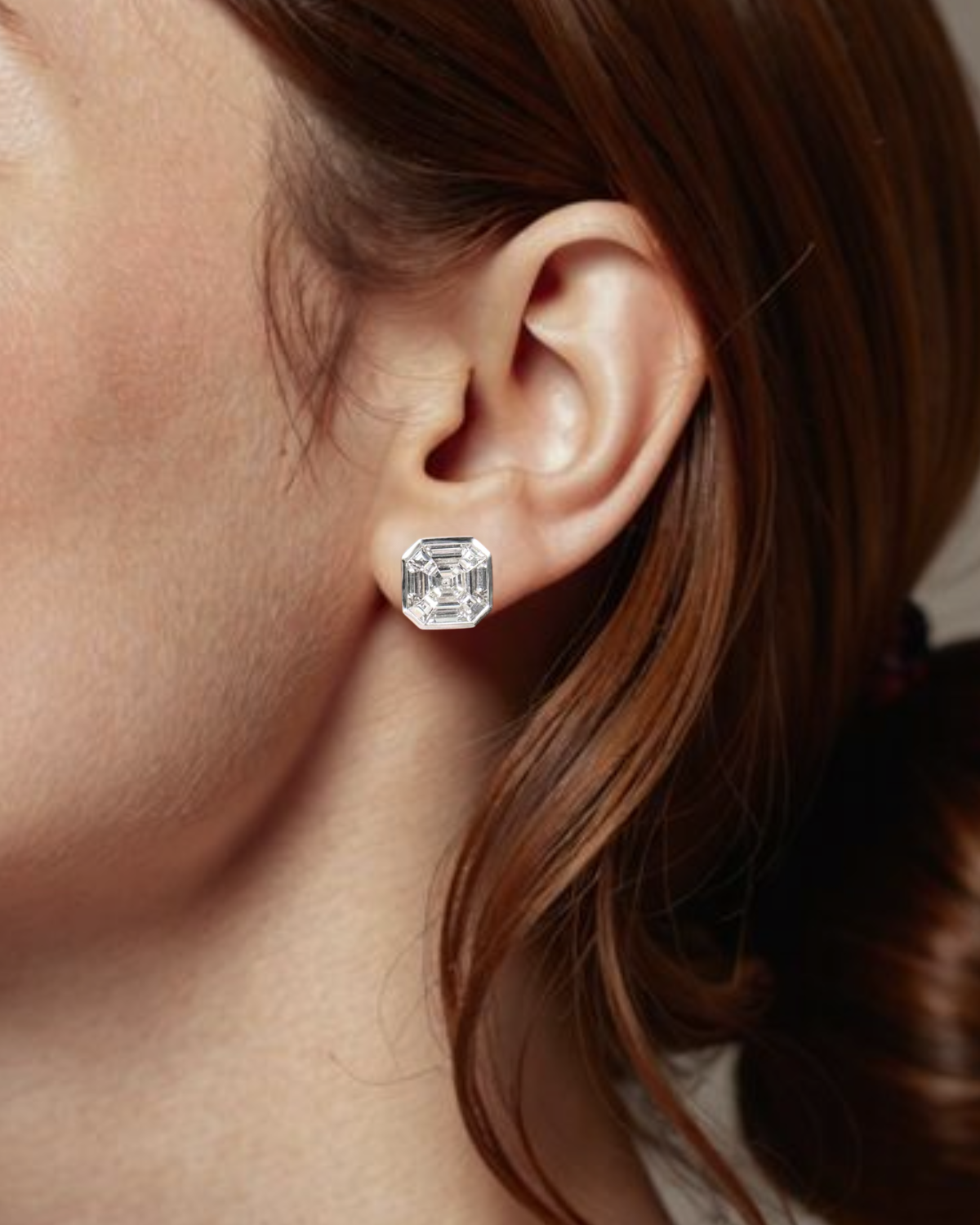 5.00 CTW Asscher Cut Lab Grown Diamond 14K Gold Bezel Set Earrings