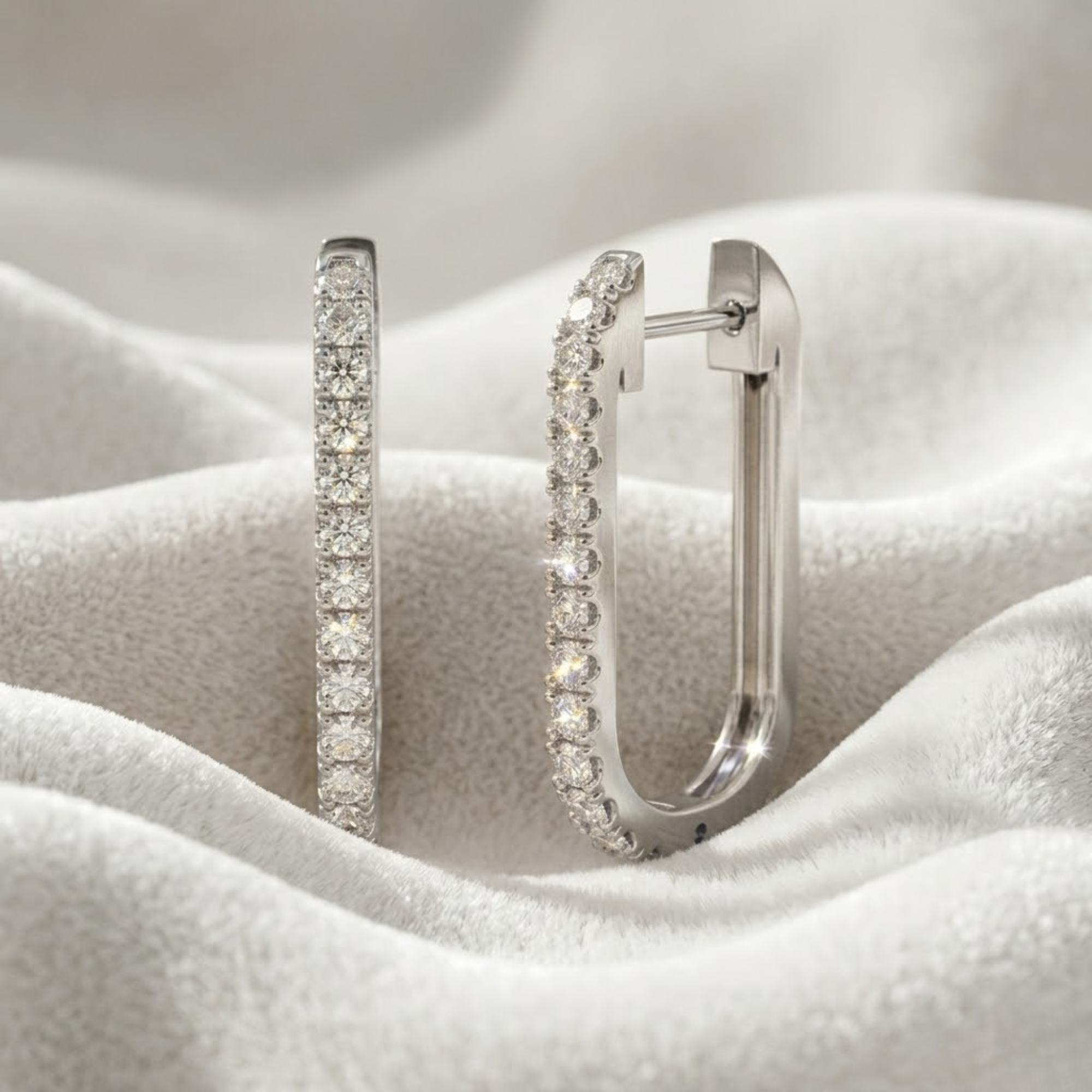 14K Gold Diamond Unique Huggies Solid Gold Hoops Earrings