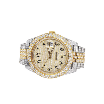 Iced Out Arabic Dial Full Moissanite Hip Hop Wrist Watch For Men