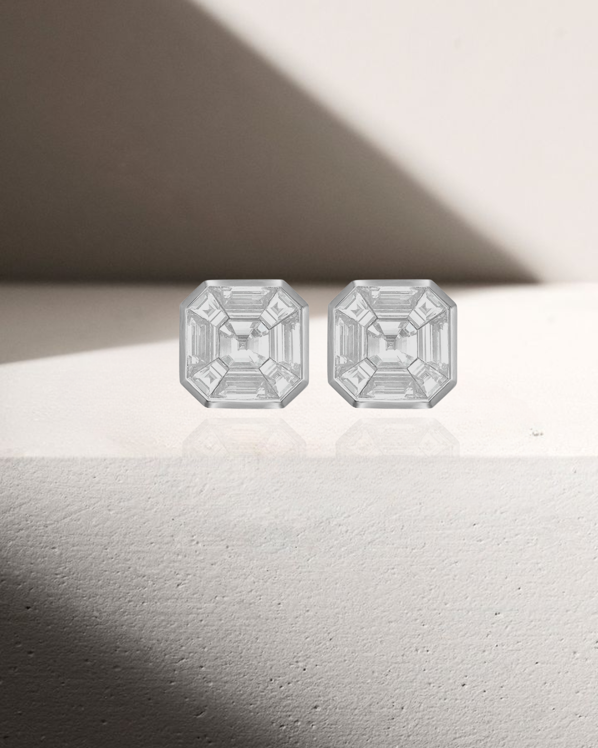 5.00 CTW Asscher Cut Lab Grown Diamond 14K Gold Bezel Set Earrings