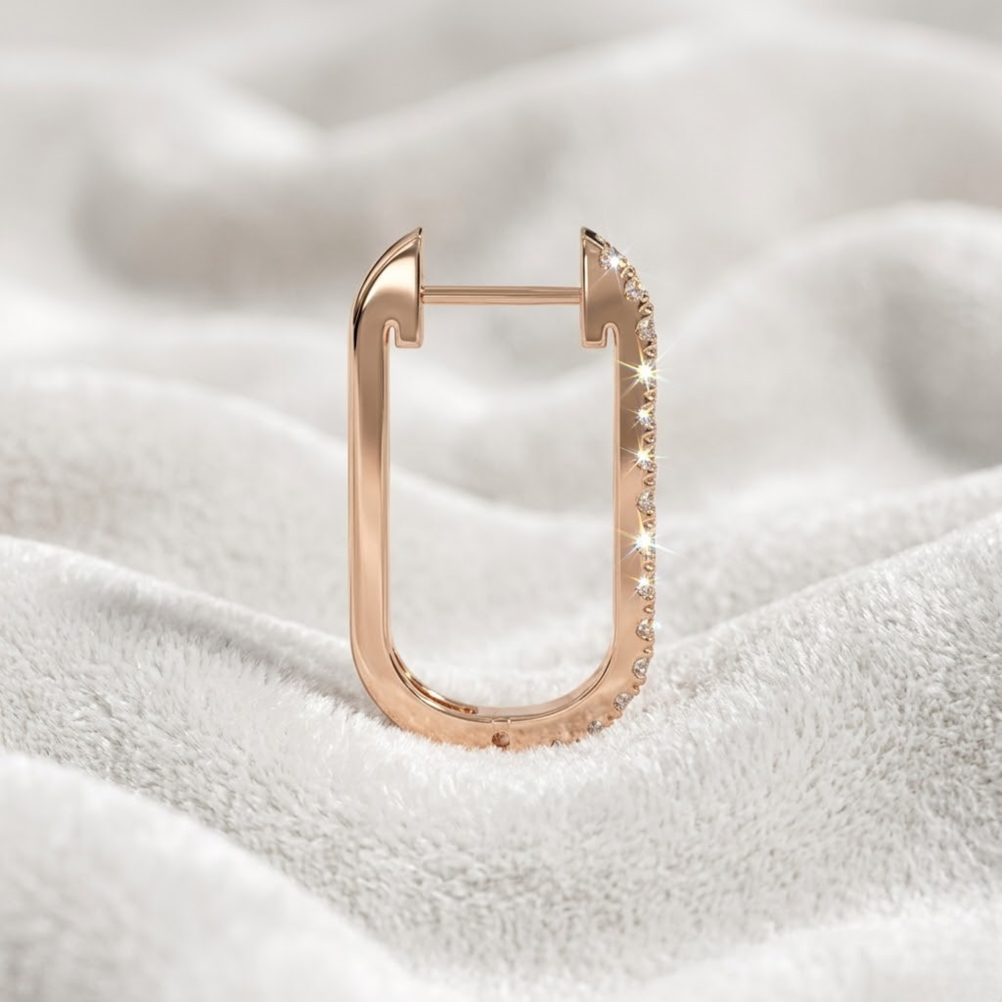 14K Gold Diamond Unique Huggies Solid Gold Hoops Earrings