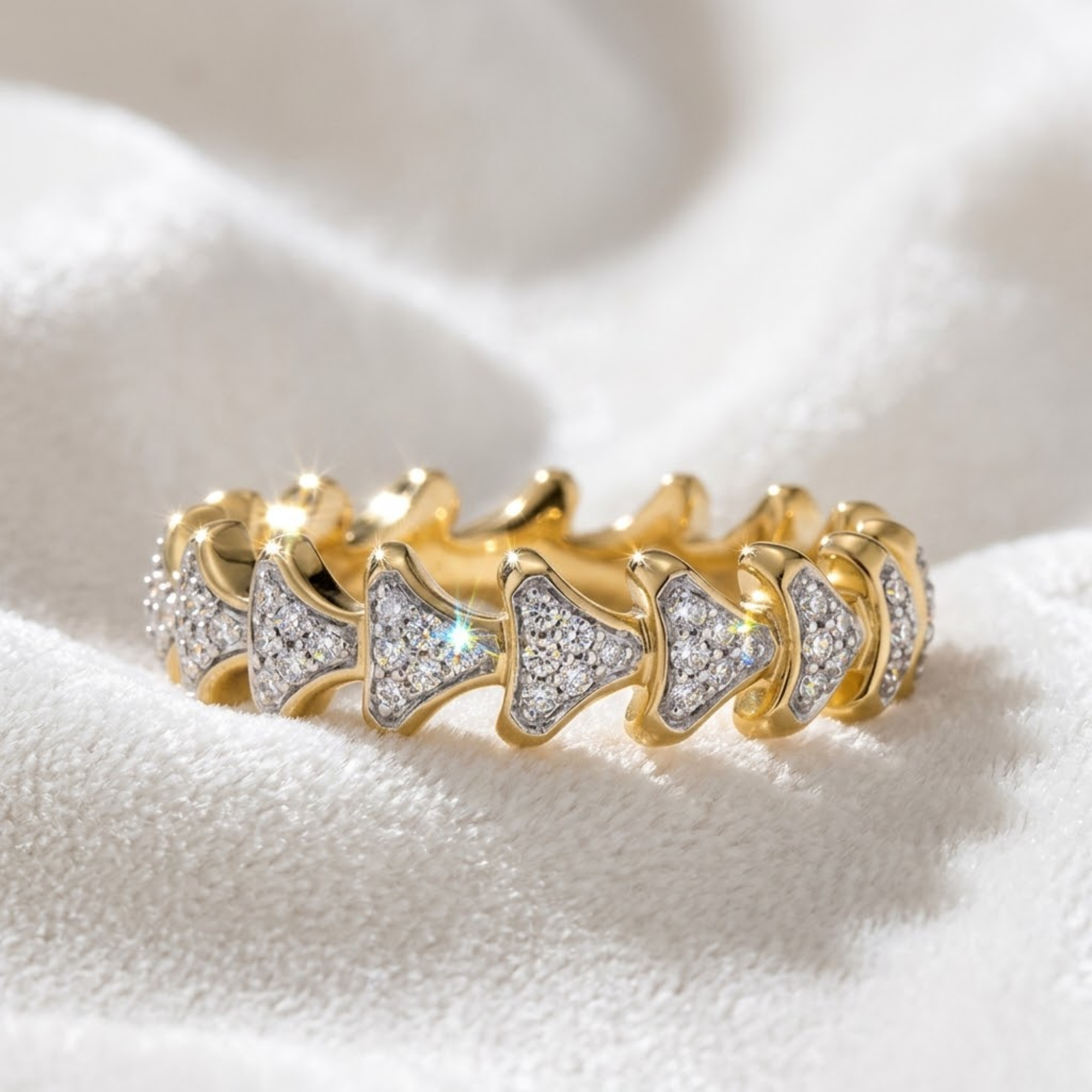 14K Gold Stackable Eternity Diamond Band For Men