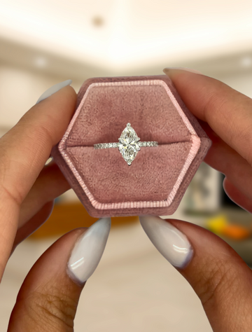 1.25 carat Marquise Cut Lab Grown Diamond F color VS1 Clarity Solitaire Hidden Halo Engagement Ring