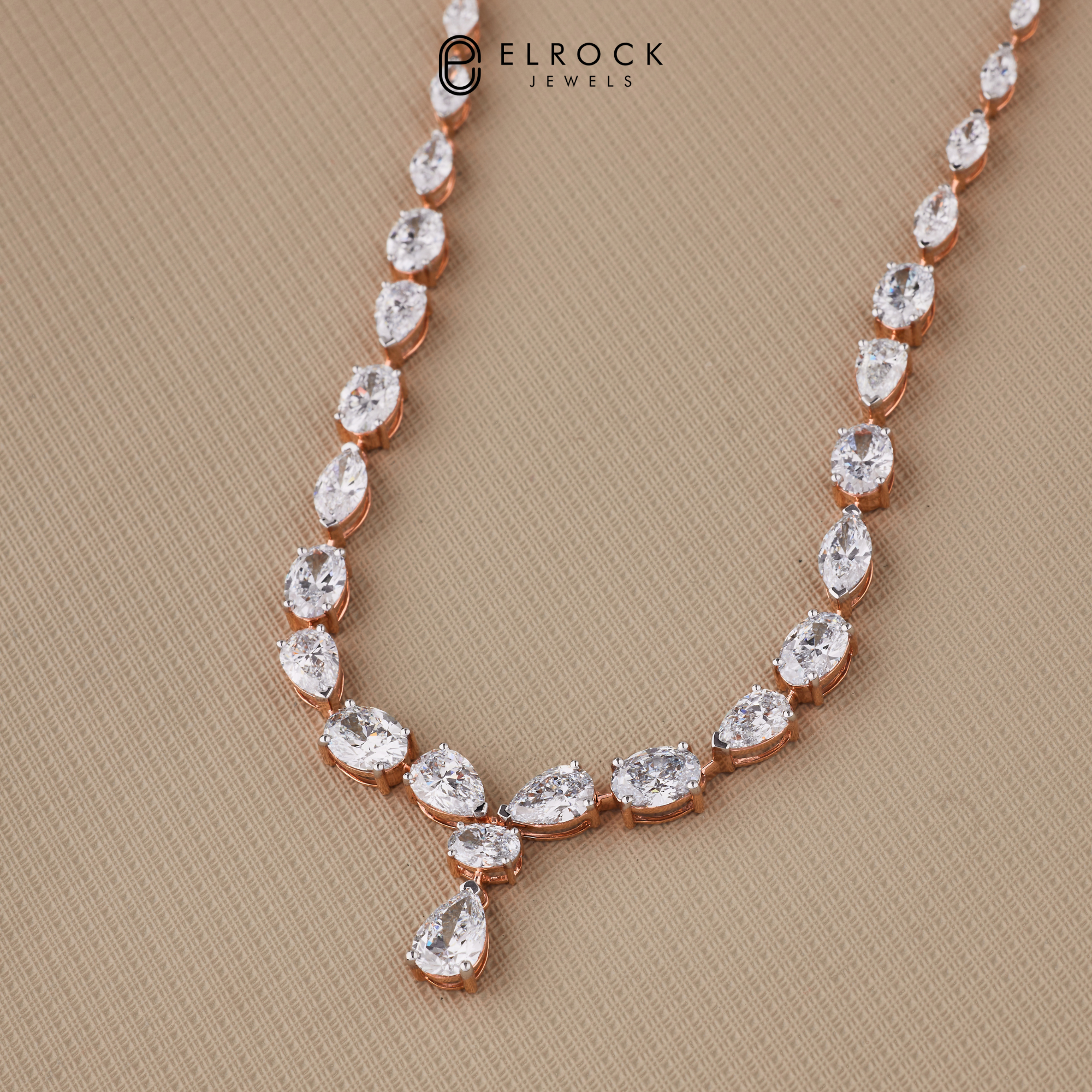 Marquise Oval Pear Cut Lab Grown Diamond Necklace