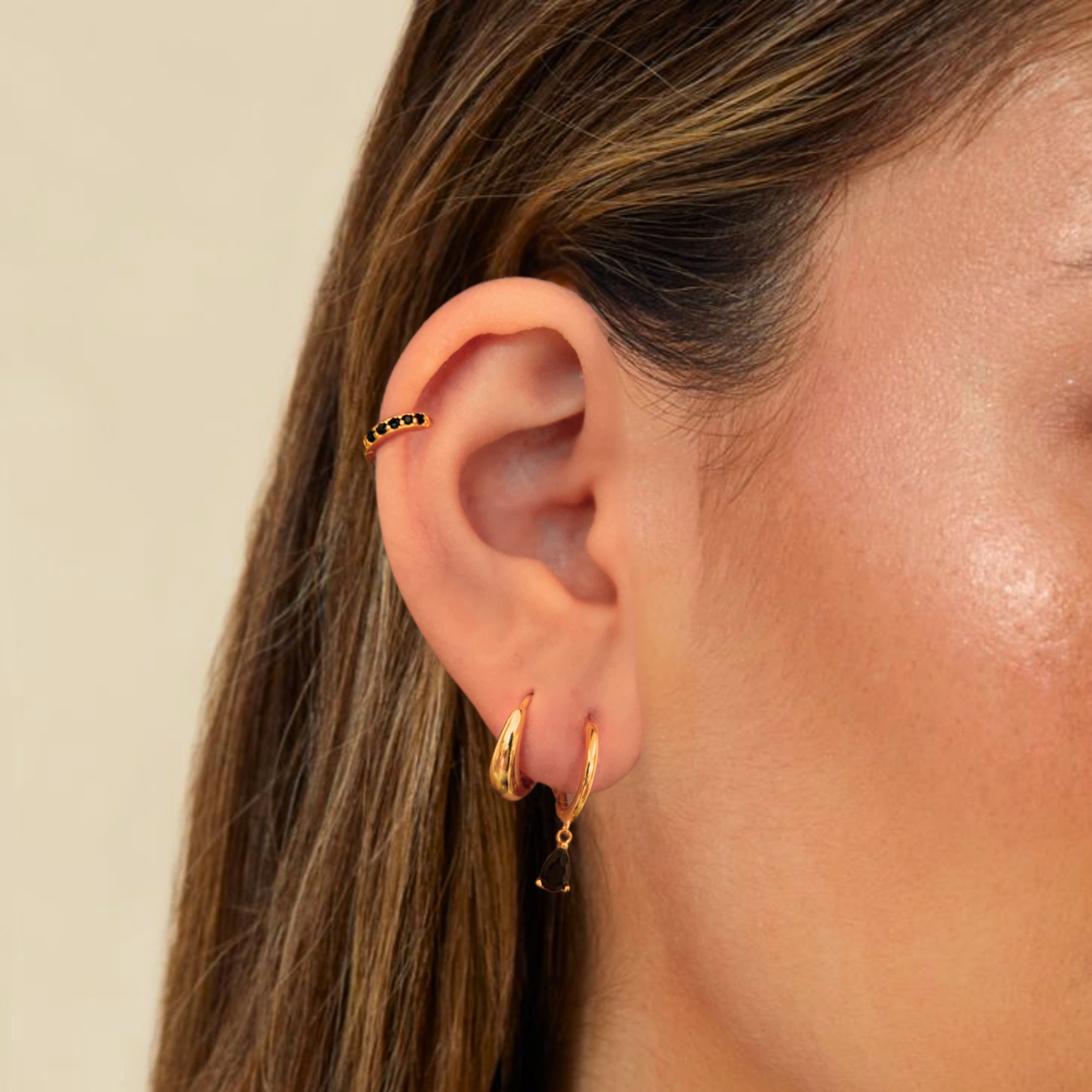 Teardrop Hoop Earrings, Tapered Hoops