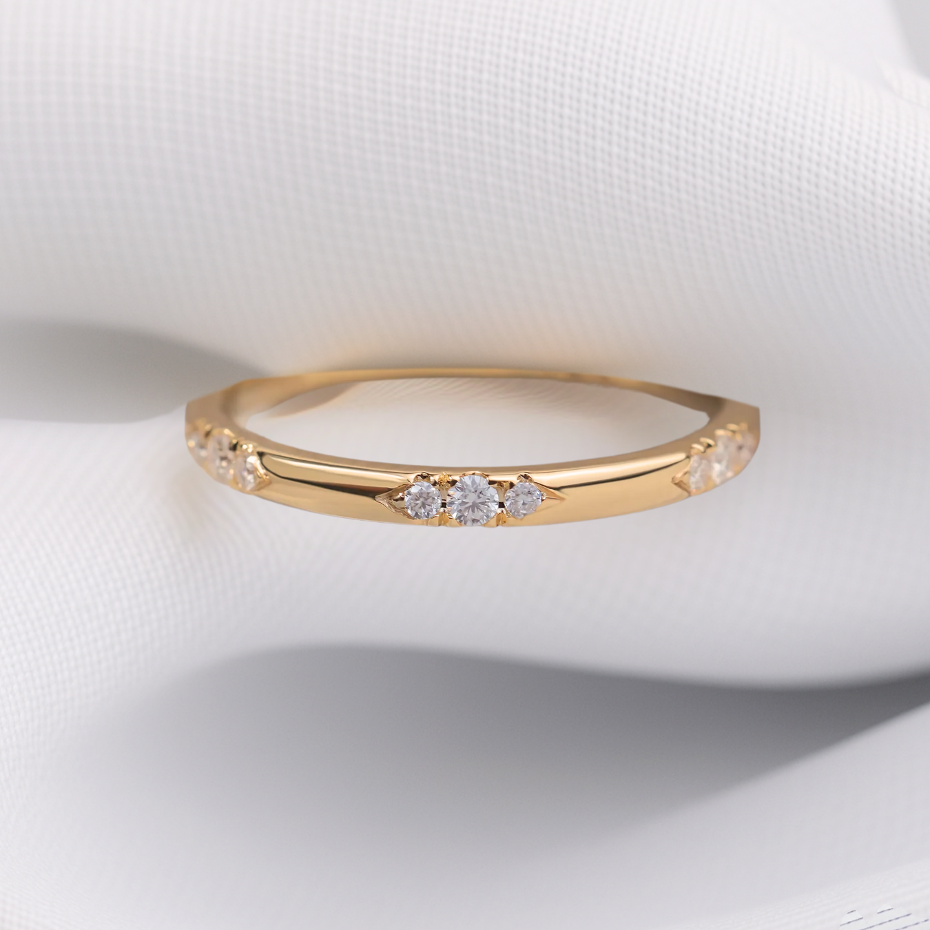 14K Gold Flush Set Eternity Diamond Wedding Band