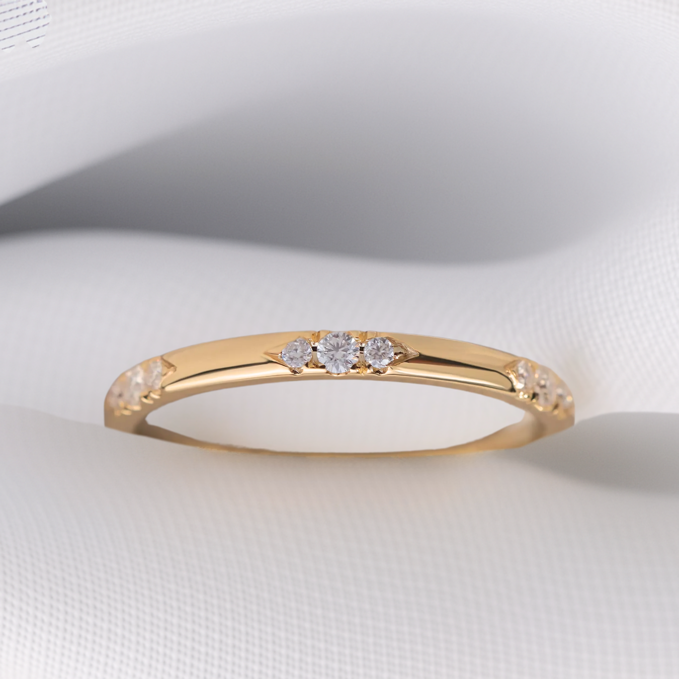 14K Gold Flush Set Eternity Diamond Wedding Band