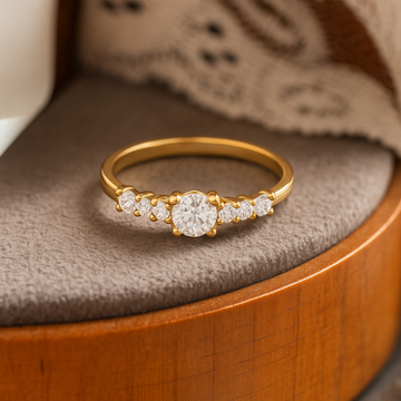 14K Solid Gold Round Diamond Rings for Women 0.79CT Diamond Engagement Ring | gift for her