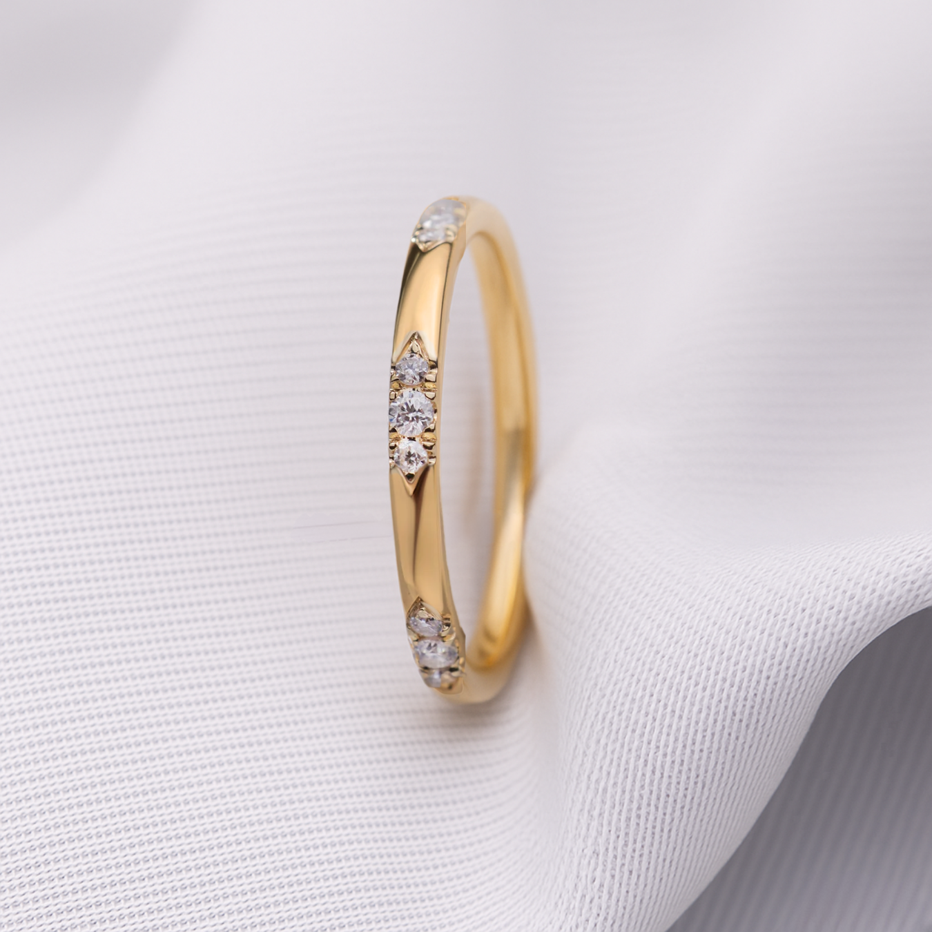 14K Gold Flush Set Eternity Diamond Wedding Band