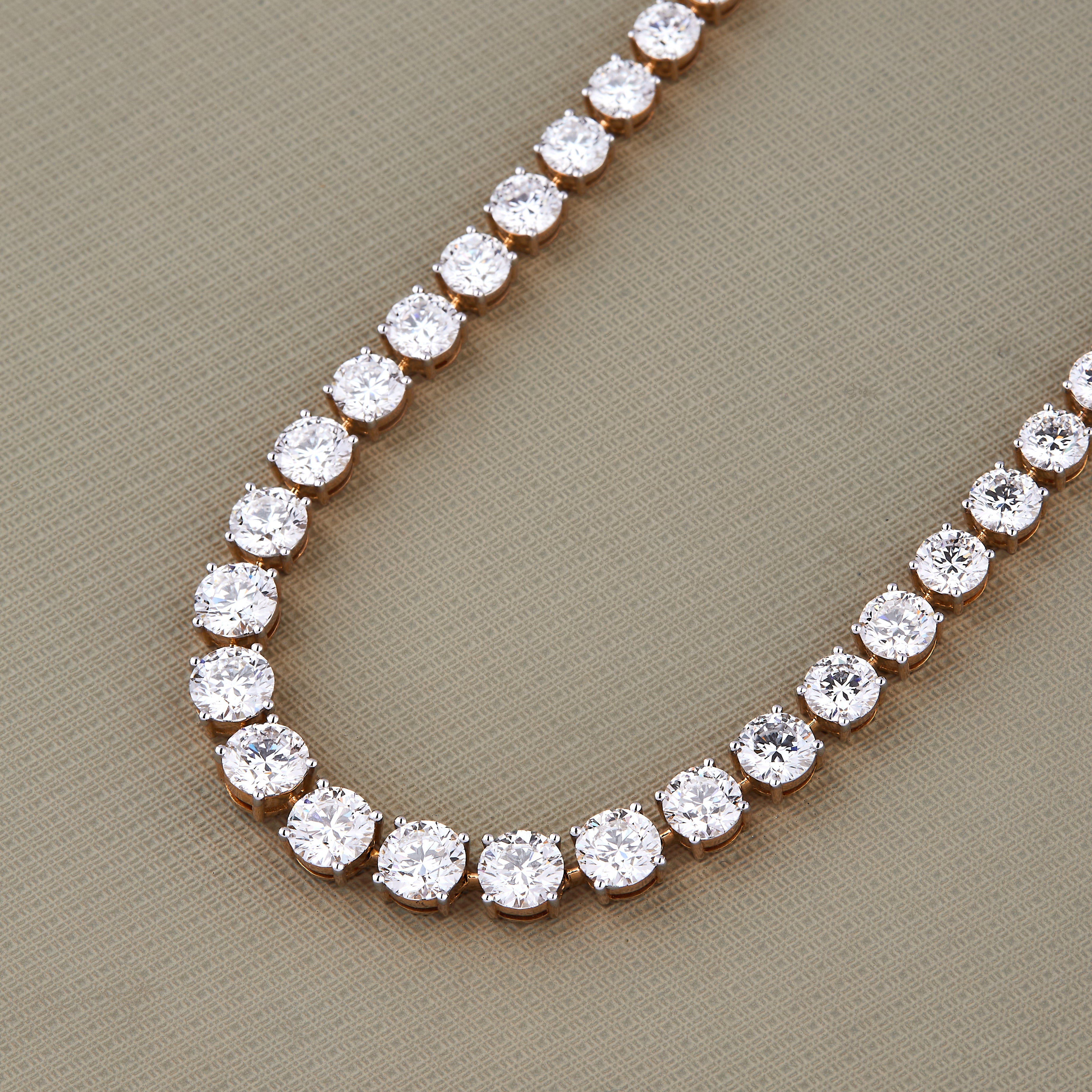 14K Gold Lab Grown Diamond Tennis Necklace