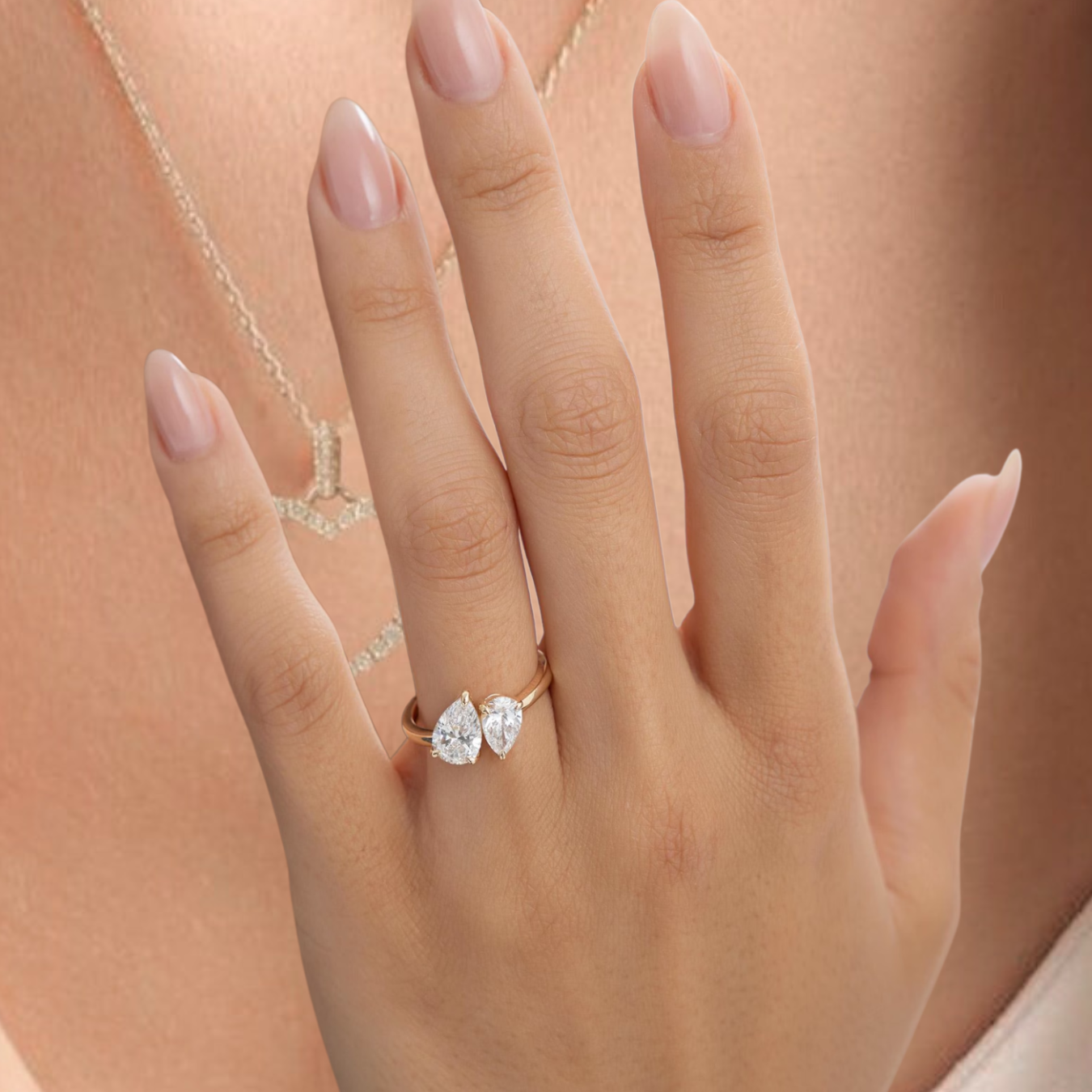 14K Gold Toi et Moi Lab Grown Diamond Ring