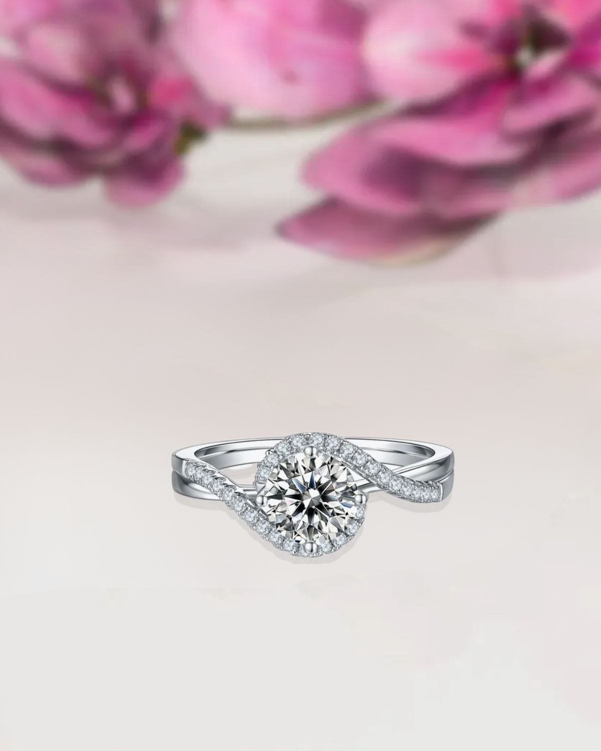 14K Gold 1 Carat Crisscross Modern Bypass Design Diamond Ring