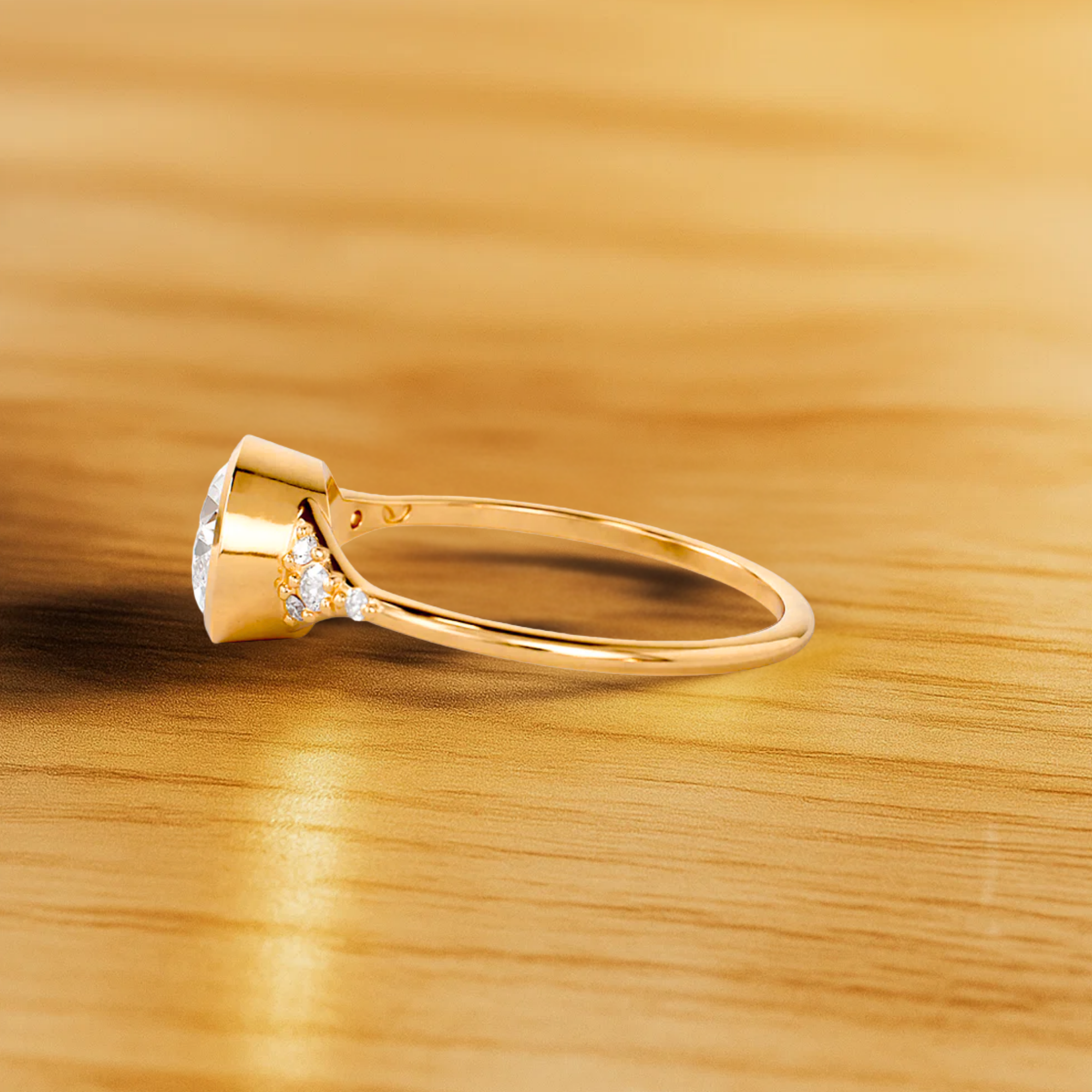 14K Gold Dainty Pear Lab Grown Diamond Promise Ring for Her