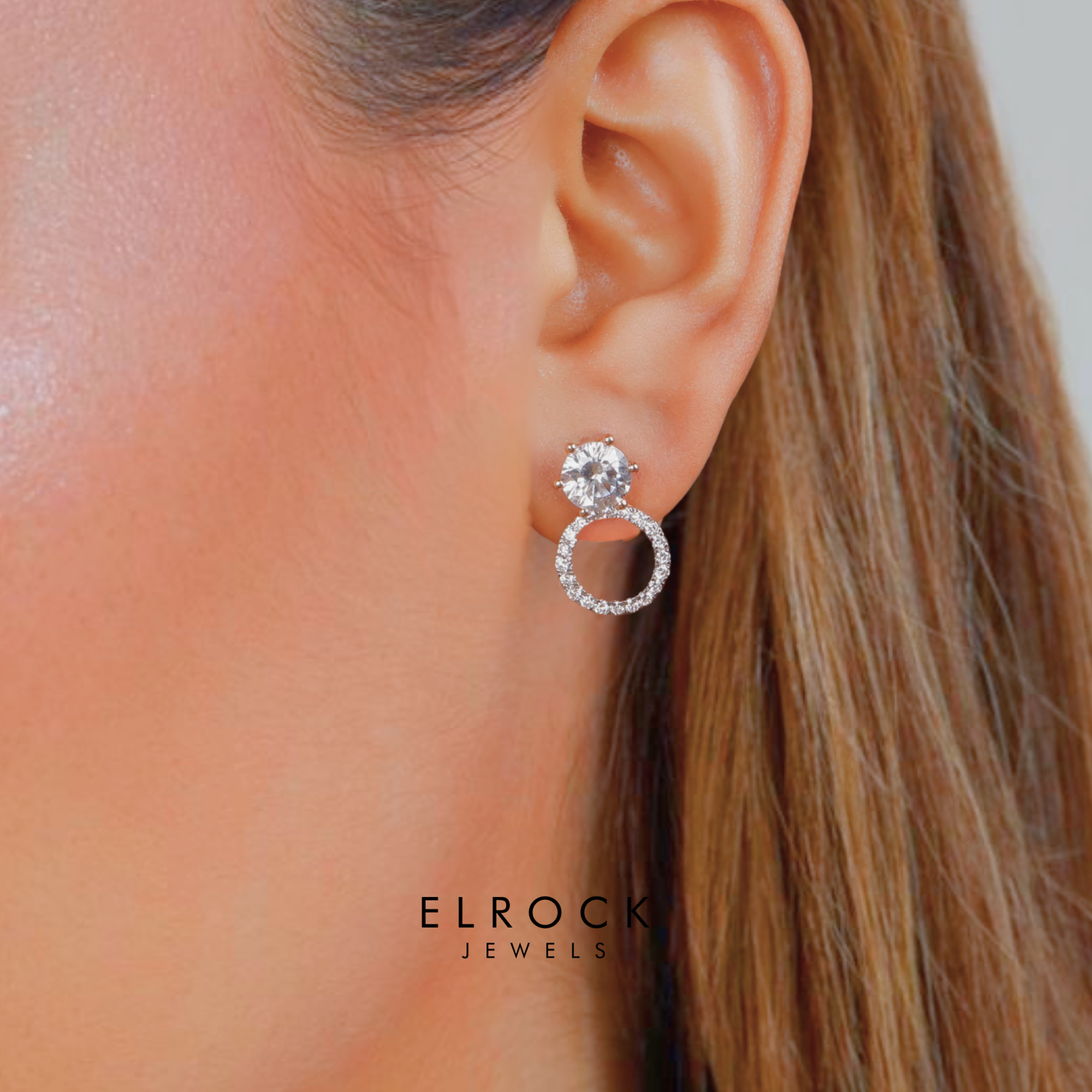 Pave Set Diamond Earring