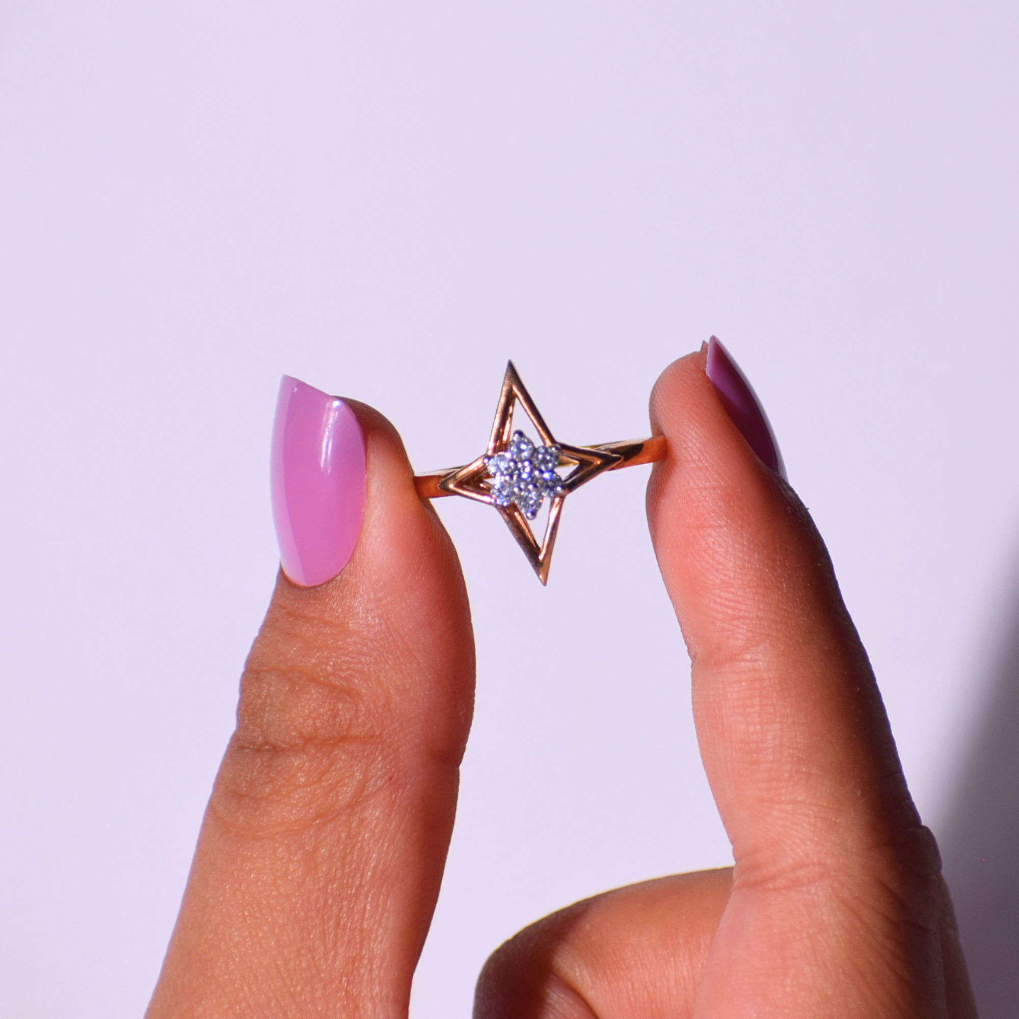 14K Gold North Star Stacking Ring