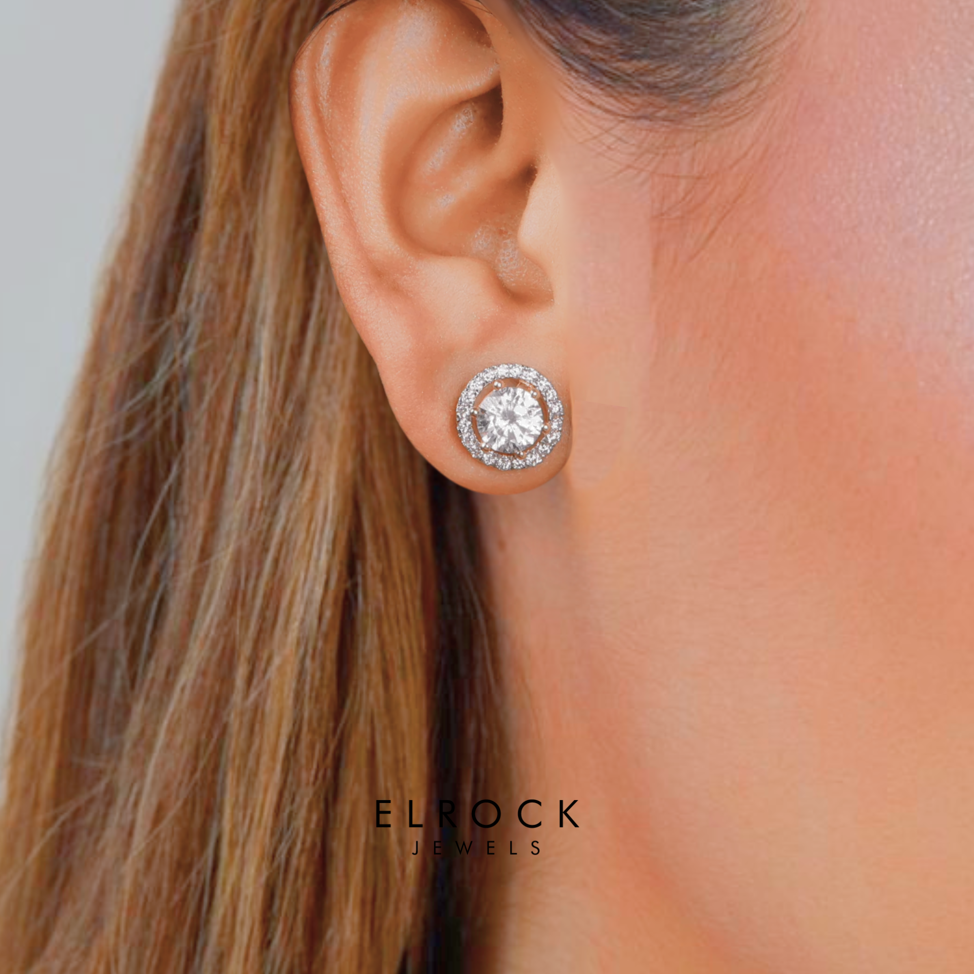 Pave Set Diamond Earring